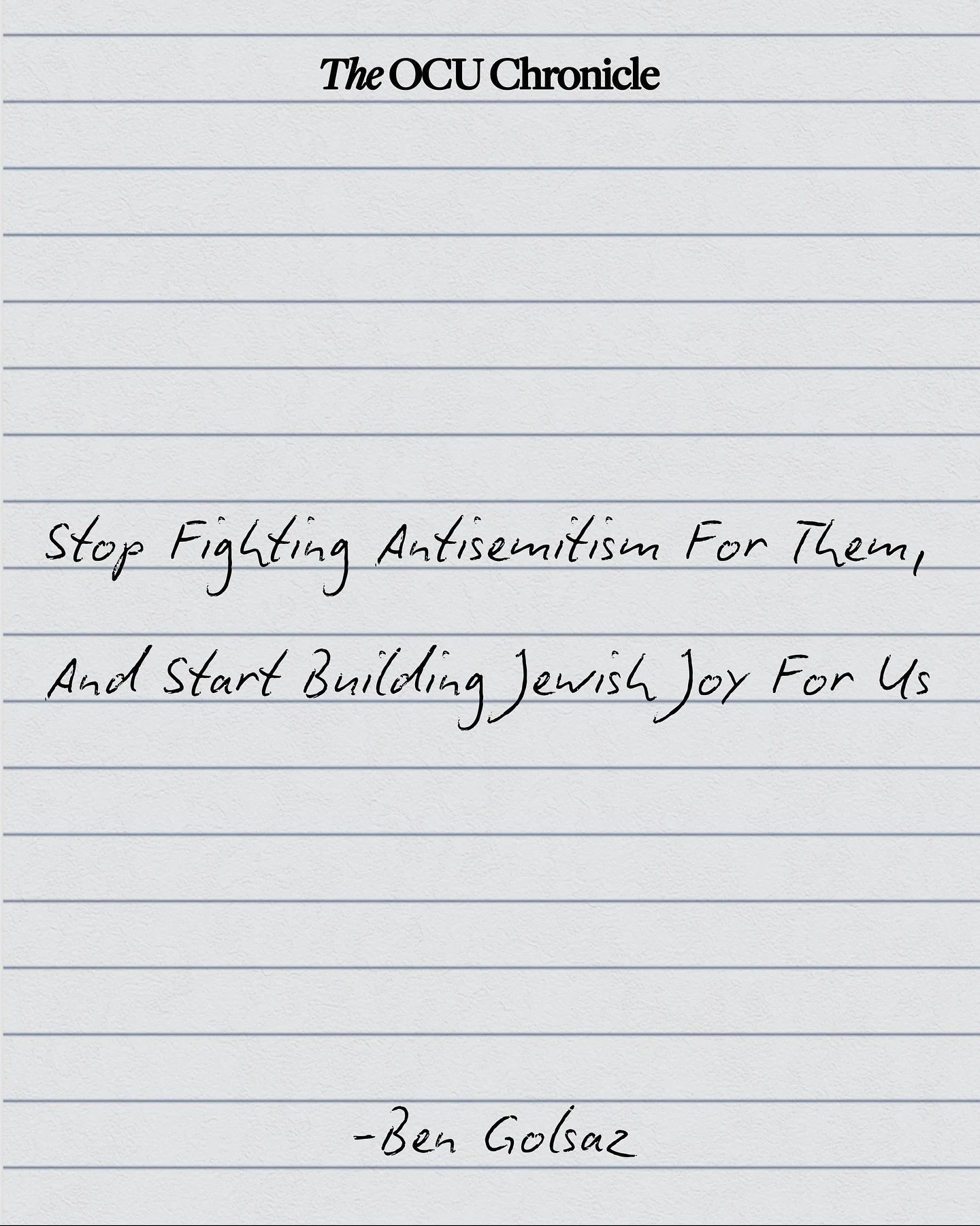 Beyond opposition, let’s build hope, resilience, and vibrant community. Read as @ben1samgol shows us that the fight against antisemitism is important, but even more powerful is what we create when we choose to center joy, tradition, and the bea