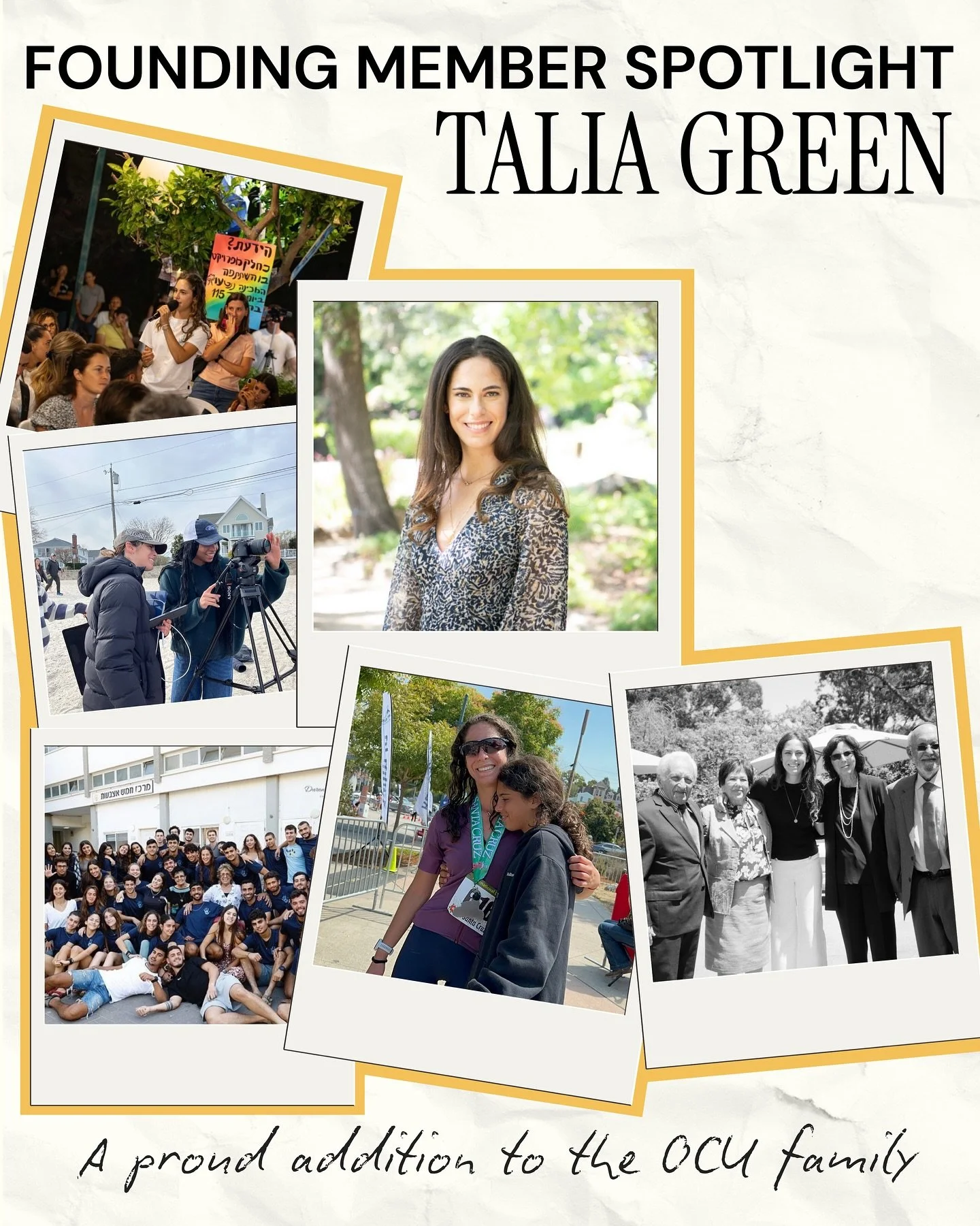 Founding Member Spotlight ✨ Meet @taliaa.green , one of the proud members of our OCU family! A student at NYU and an active voice in the Jewish community, Talia is already making an incredible impact. She has already written powerful pieces for the O