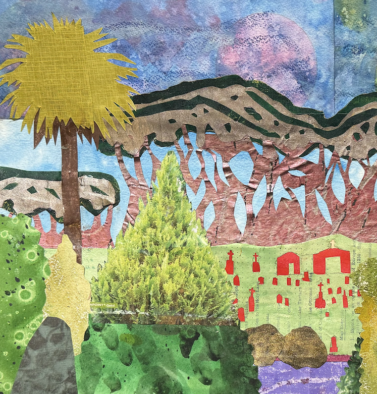 Watercolor Collage with Decorative Papers - Saturday, April 3