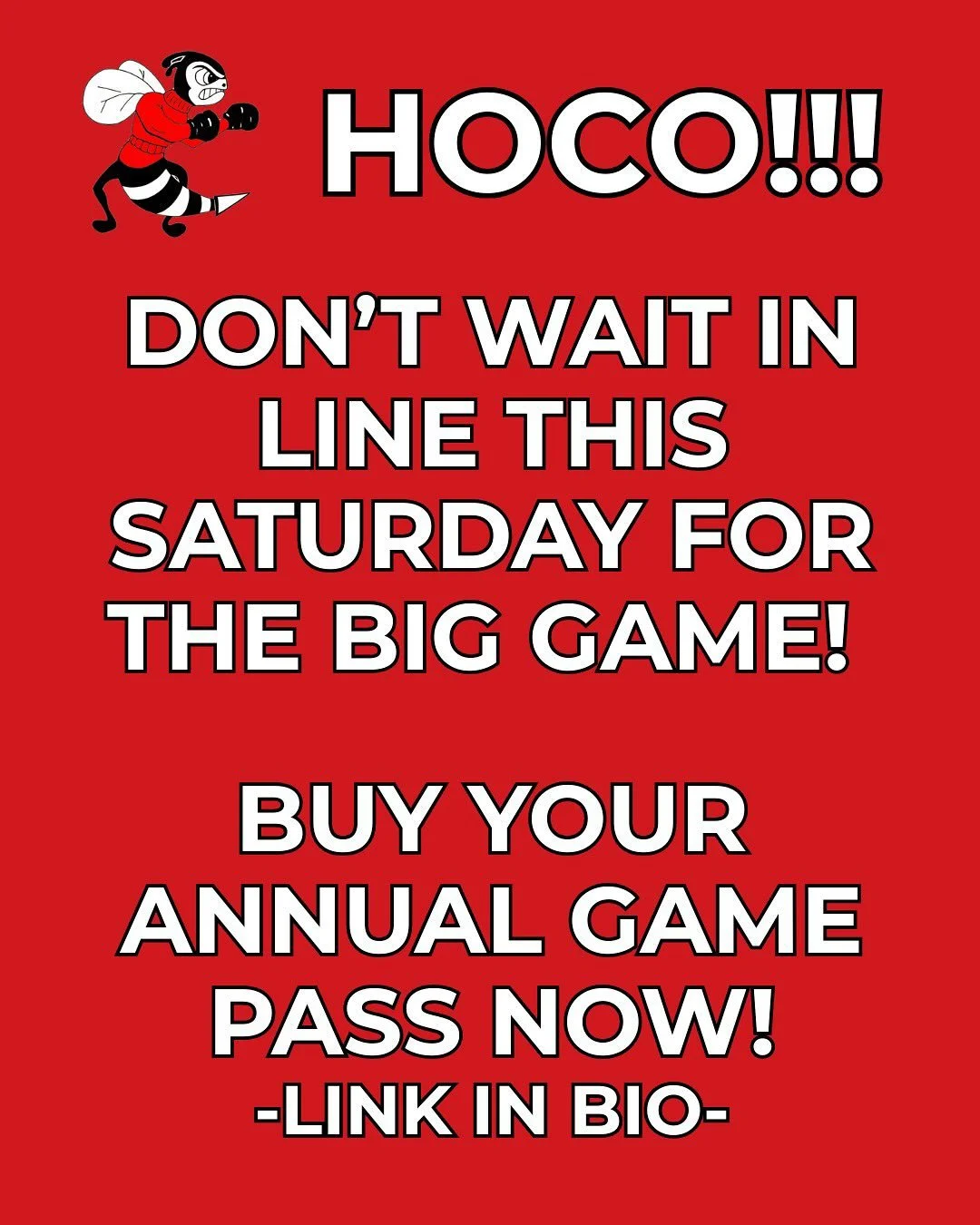 🏈 HOCO this Saturday! Skip the lines and get your ANNUAL GAME PASS today. Become a Booster &mdash; support our Hornets and enjoy all the perks! ❤️🖤
🔗 Link in bio.