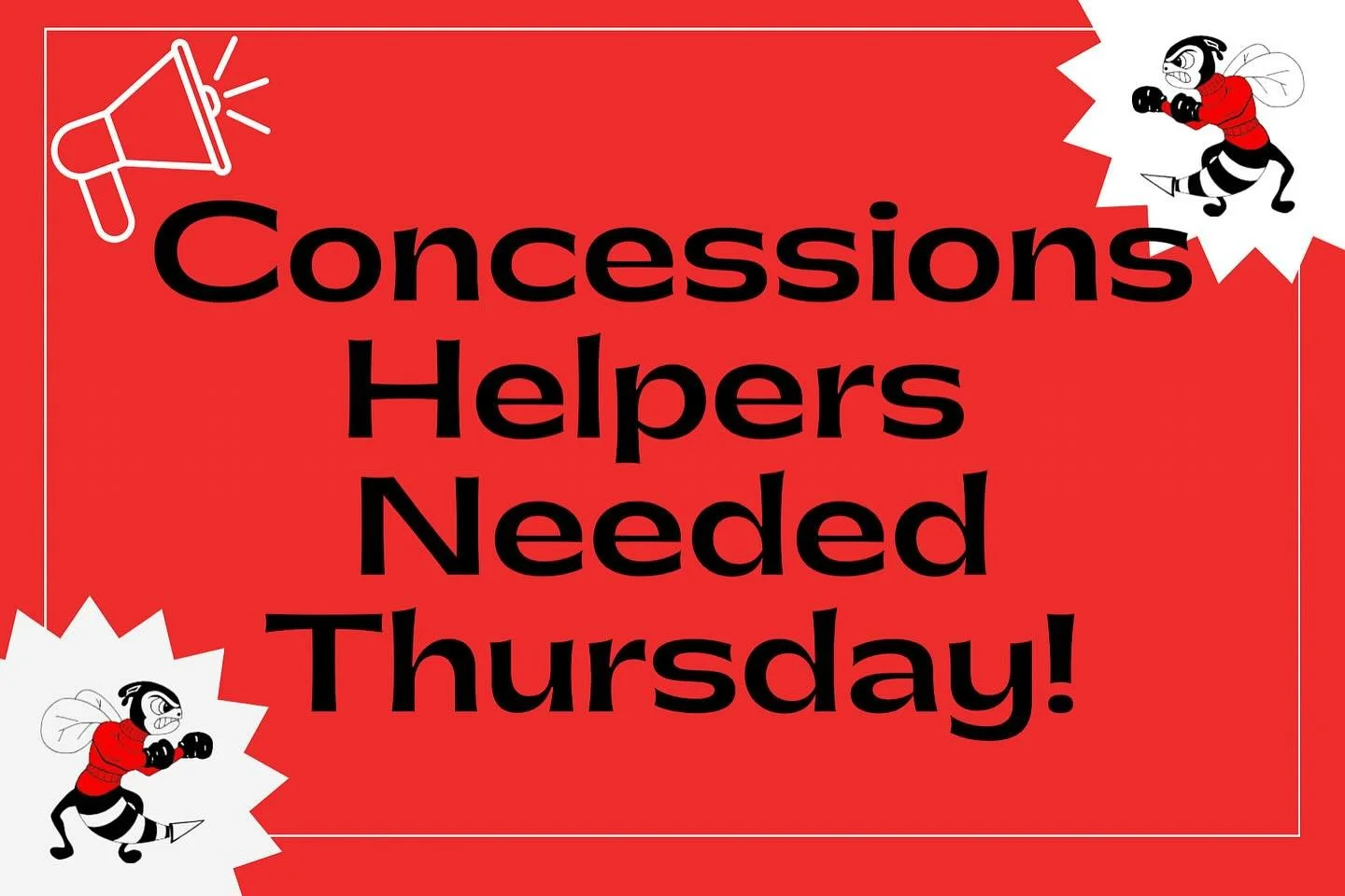 We have the second to last varsity home football game of the year this Thursday and we need your help in the concession stand!  Sign up below.