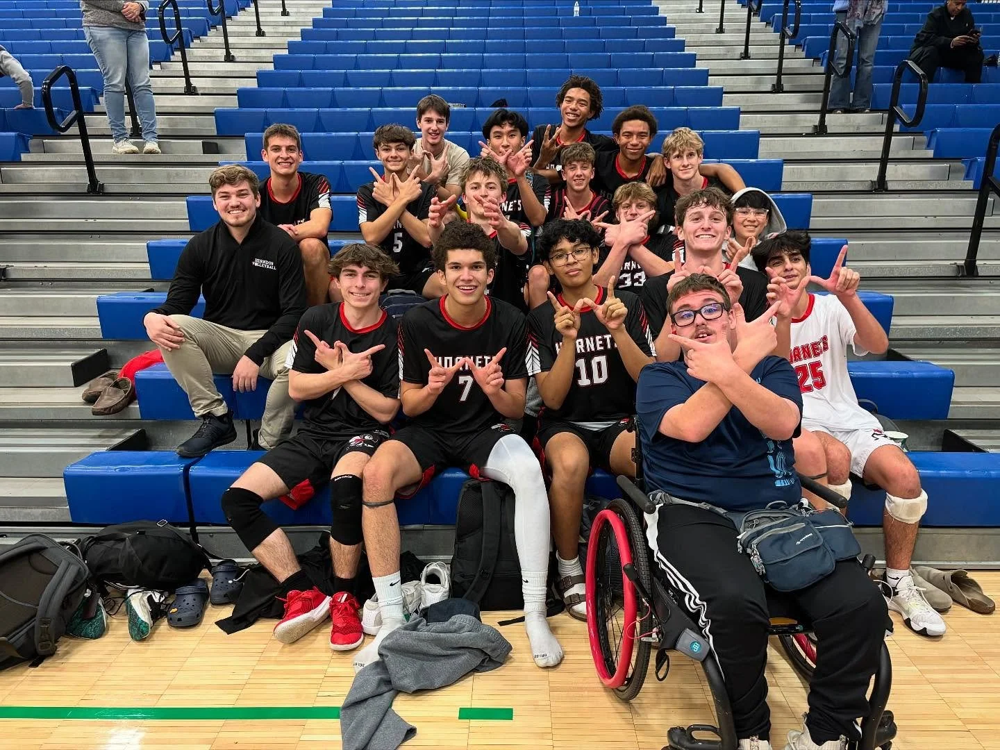 Hornets boys volleyball brings home the W over South Lakes. First round regionals, CHECK! 🔥💪🏐