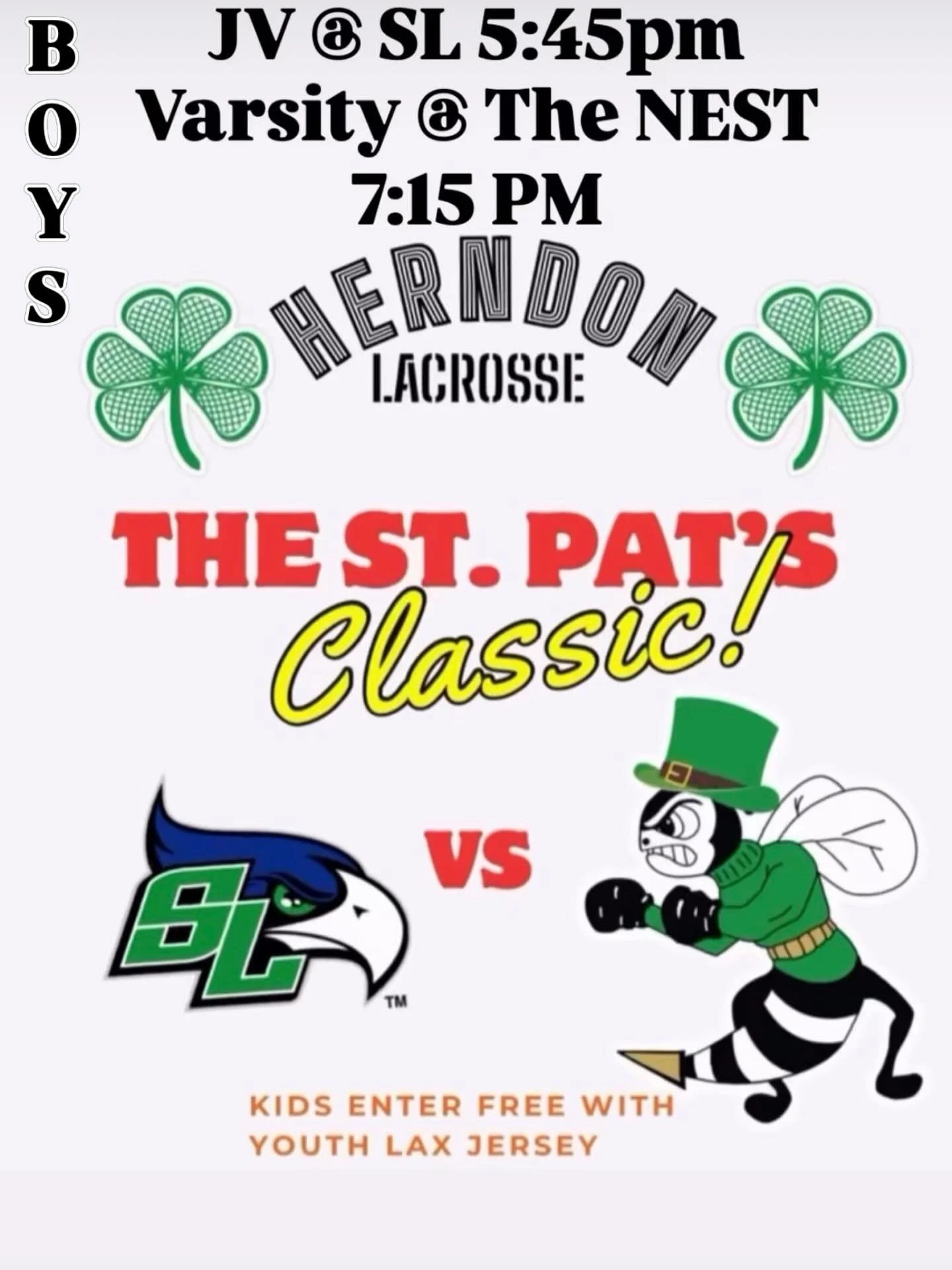 ☘️ HOME OPENER AT THE NEST! ☘️❤️🖤🥍

Join us Tuesday, March 17 for our Varsity Lacrosse Home Opener Doubleheader and Morgan&rsquo;s Message Dedication Game 🦋. Come pack the stands and support your Hornets!

🥍 Varsity Girls: 5:45 PM
🥍 Varsity Boys
