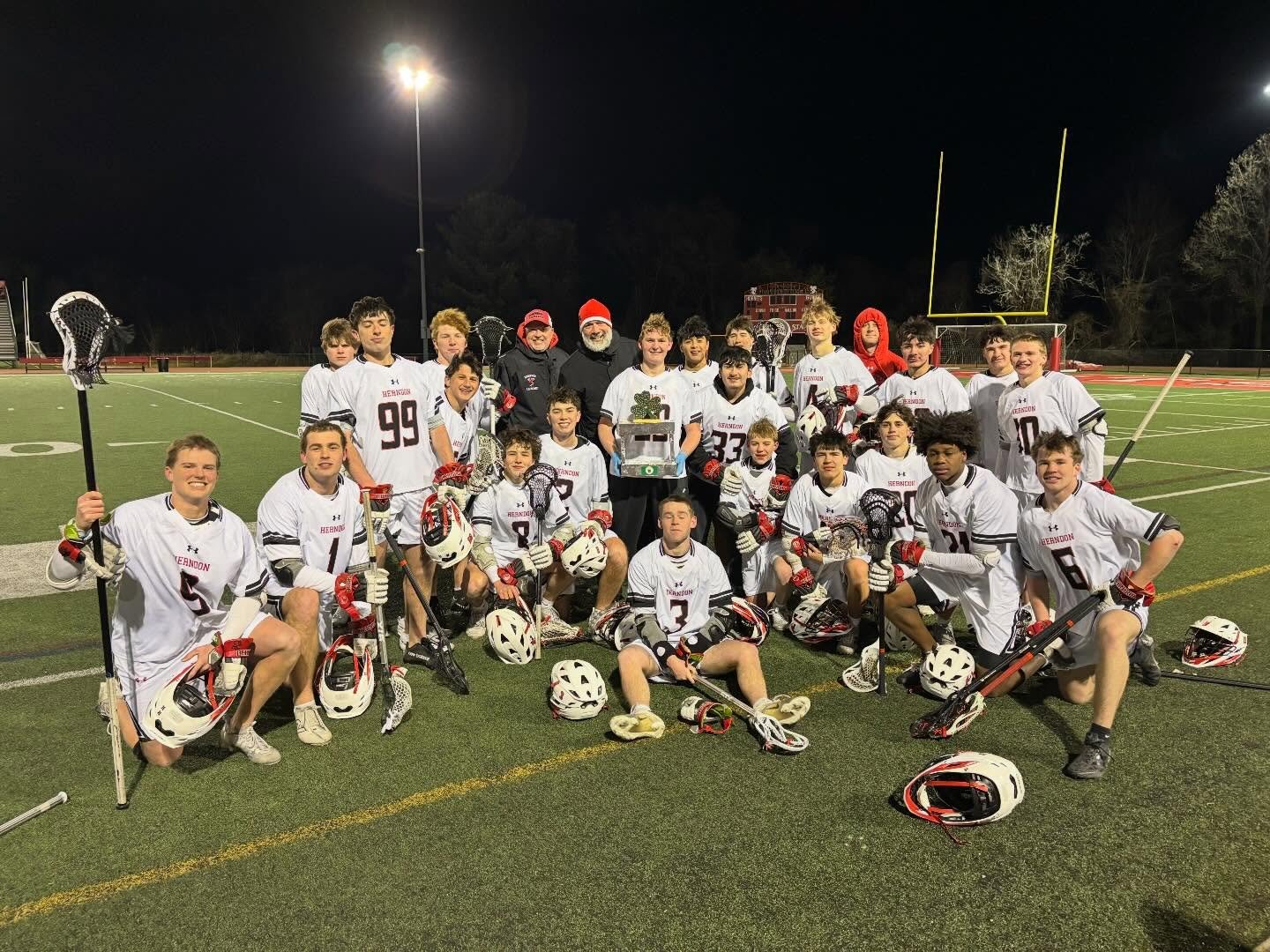 🔥 HOME OPENER WIN! 🔥
The Hornets were on fire on a cold night at the Nest, taking down South Lakes 13&ndash;7 and keeping the streak alive! 🐝🥍

Huge effort all around and a great way to start the home schedule.
Making Herndon proud! Congratulatio