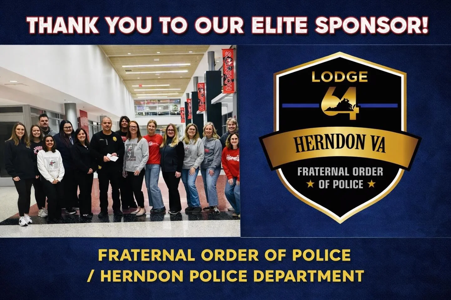 📣 SPONSORSHIP SHOUTOUT! 📣

A huge thank you to our Elite Sponsor, the Fraternal Order of Police and Herndon Police Department! 👮&zwj;♂️🚔

We are incredibly grateful for your commitment to making our community a better, safer place every single da