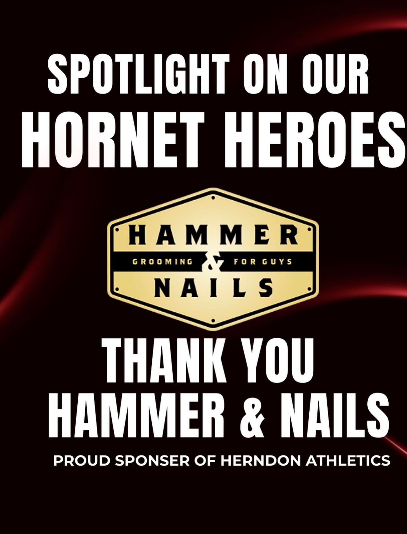 🖤❤️ Sponsor Spotlight ❤️🖤

A huge THANK YOU to our Elite Sponsor, Hammer &amp; Nails Salon, for their incredible support of our programs, student-athletes, and the Herndon community!

Your partnership helps provide opportunities and experiences tha
