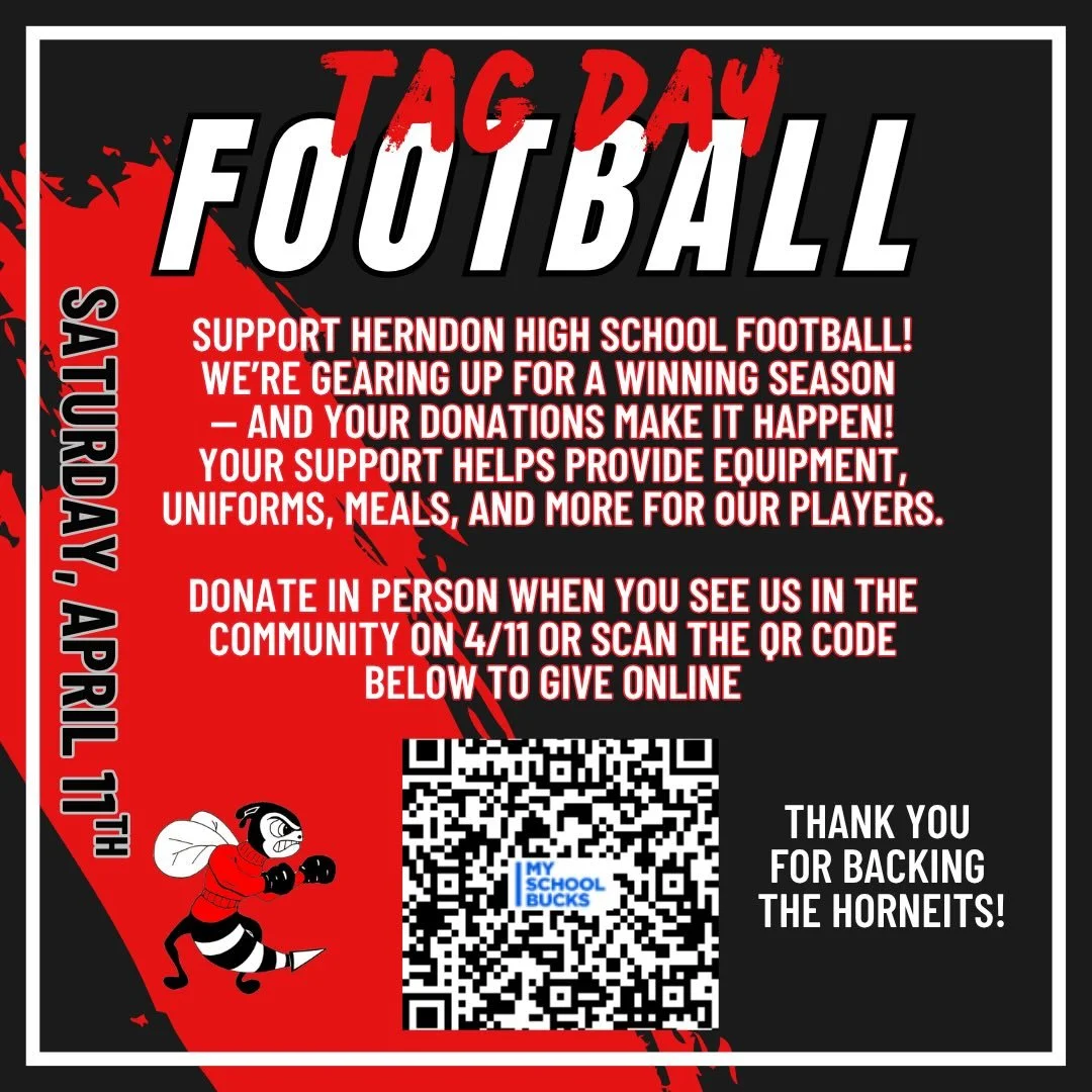 Its never too early to start fundraising&mdash;football season is around the corner 😁 🏈👏 

Join us for Herndon High School Football Tag Day on Saturday, April 11th! Our players will be out in the community raising support for the season 💪

💸 Don
