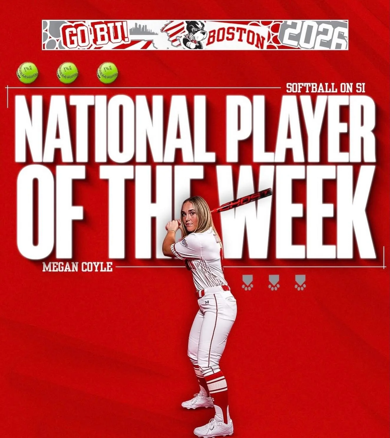 👏 Alumni Spotlight 👏

Shoutout to Herndon alum Megan Coyle on earning National Player of the Week honors &mdash; what an incredible accomplishment!

ICYMI, Megan went OFF at the plate, batting an impressive 7-for-9 (.778) with 14 RBIs, seven runs s