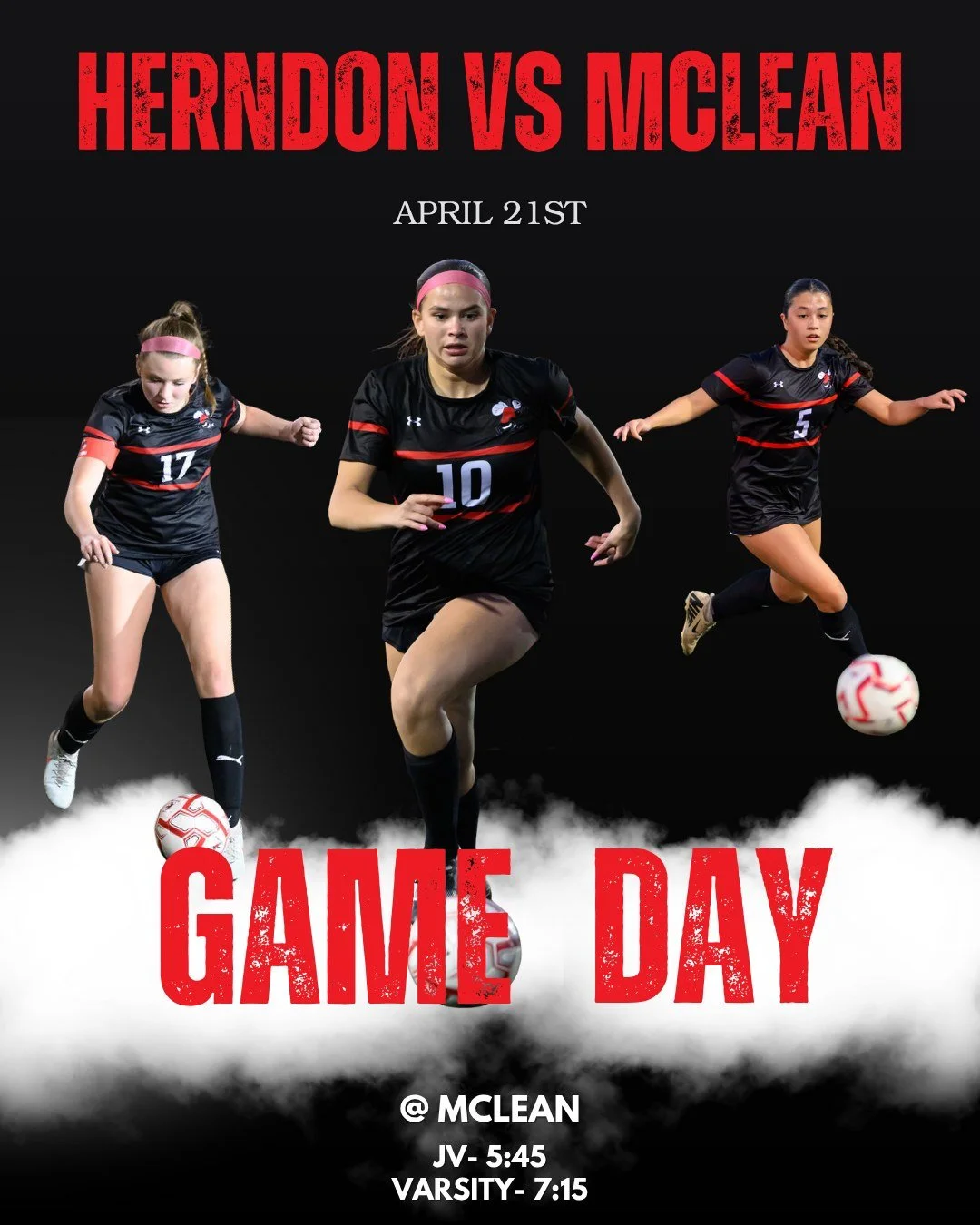 Come out and cheer on Girls Soccer tonight as they take on McLean! ⚽
JV-5:45
Varsity 7:15
 @karl_majer_photography