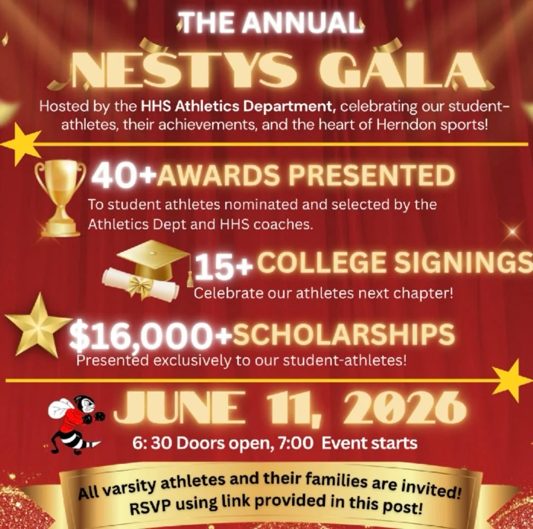 ✨ The countdown is on&hellip; ✨

You&rsquo;re officially invited to the 2026 NESTYS Gala! 🏆🐝

Join us as we celebrate the incredible student-athletes of Herndon High School &mdash; honoring their hard work, achievements, leadership, and the heart t
