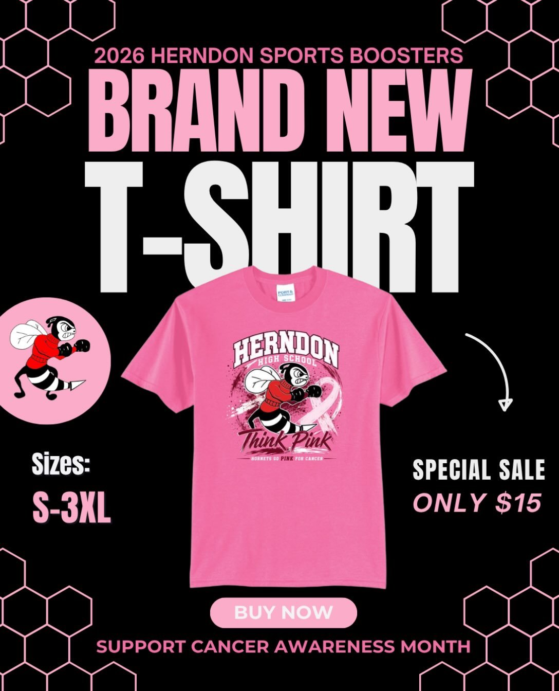GRAB YOUR OCTOBER PINK SWAG!! 

💸 $15
✅  Sizes: S to 3XL
📍  Purchase: 
SPIKE OUT VOLLEYBALL GAME on Tuesday, Oct 6
LUNCHES on Thursday, Oct 8th
AFTER SCHOOL CONCESSIONS starting Friday, Oct 9th