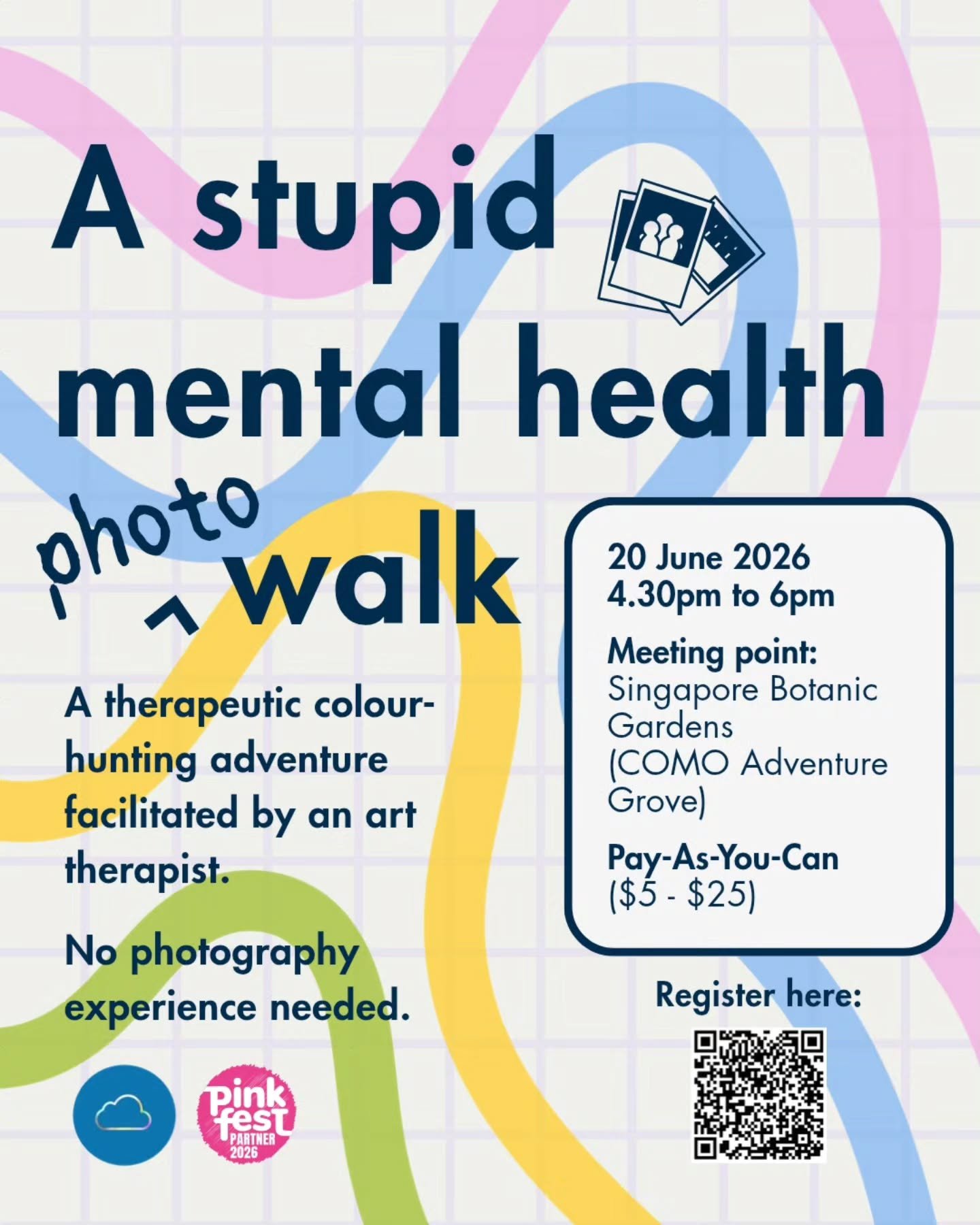 I'm hosting another mental health photowalk because we sold out our first one (THANK YOU SO MUCH EVERYONE)!!!

Round 2. New location. Same concept.

📍 Singapore Botanic Gardens, starting from COMO Adventure Grove
📅 20 June 2026
🕓 4.30pm &ndash; 6p