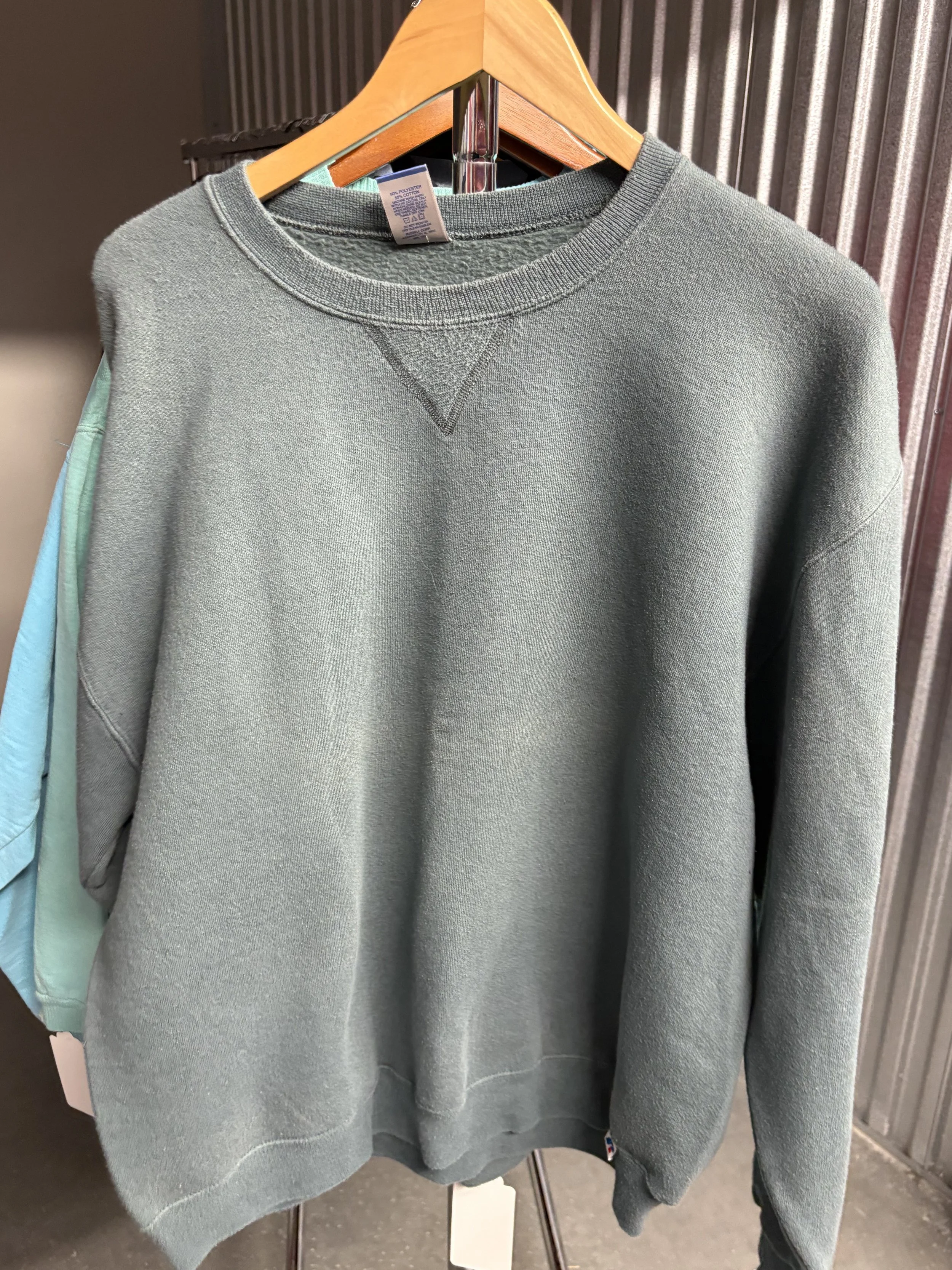 Vintage Green Blank Crewneck