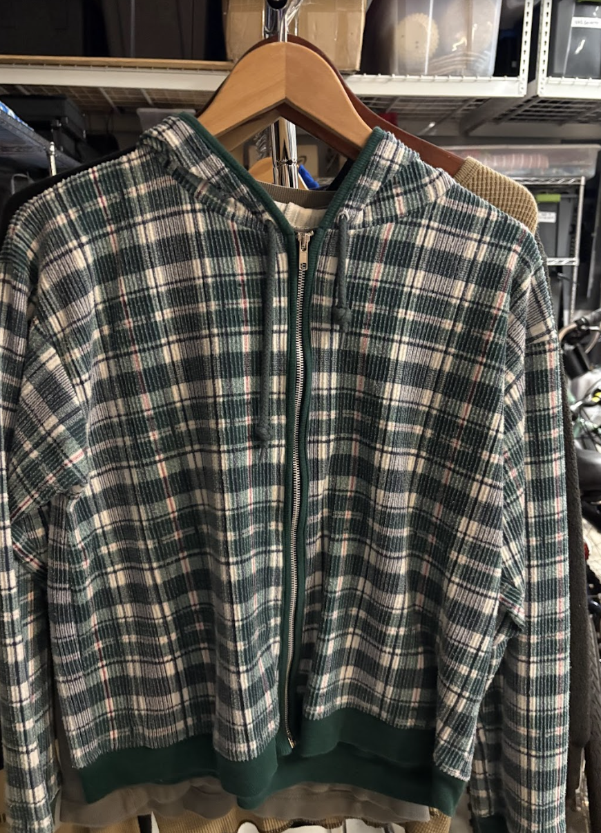 Vintage Green Plaid Hoodie