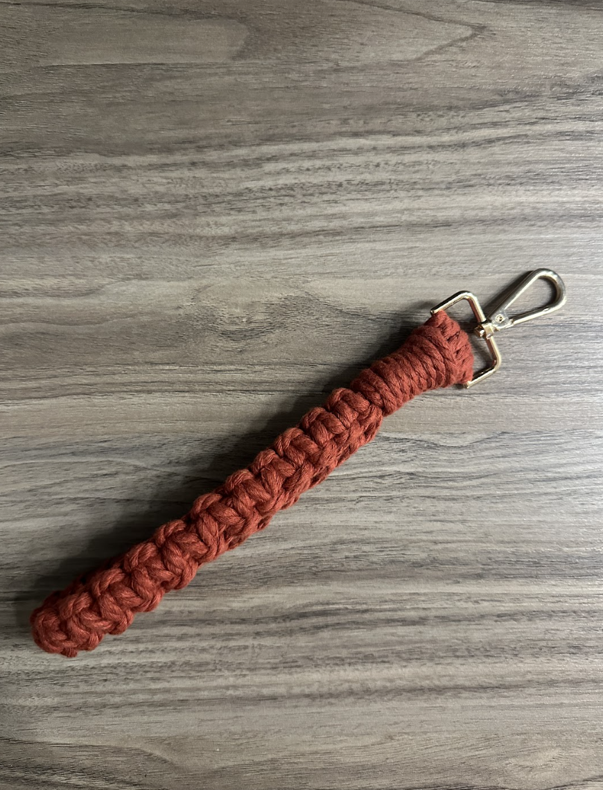 Burnt Orange Macrame Wristlet