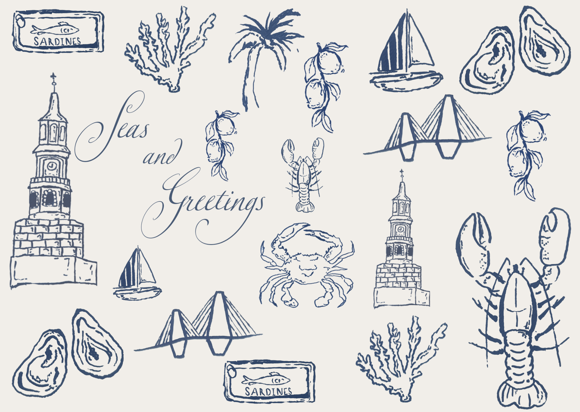 GREETINGS FROM CHARLESTON GREETING CARD