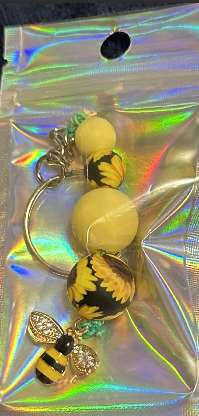 Flower Bee Keychains