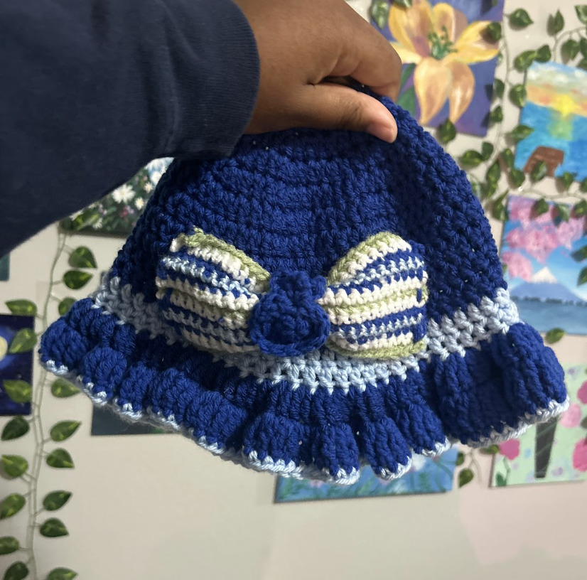 BLUEBERRY BOW RUFFLE HAT