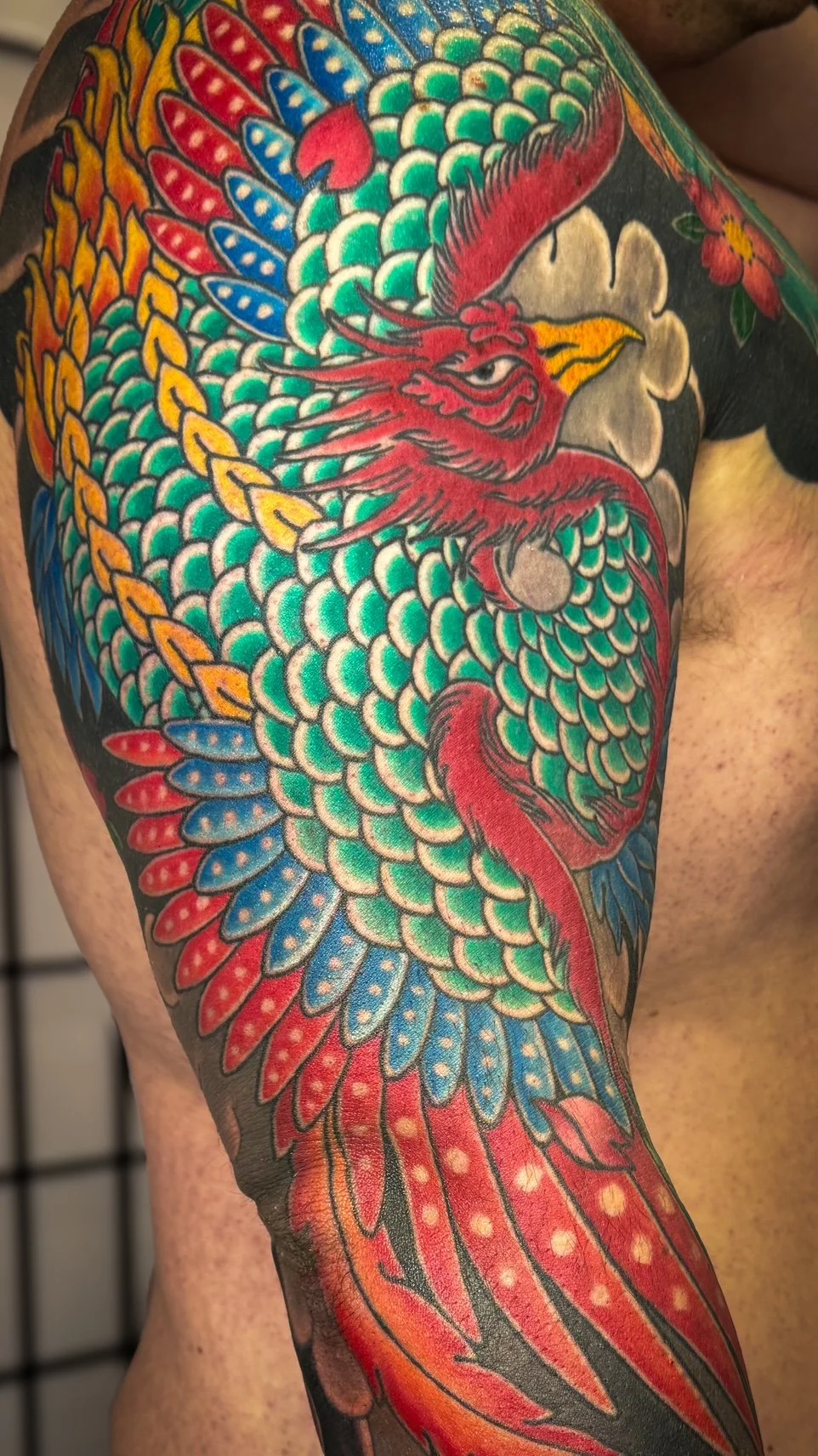 nikita williams contemporary japanese phoenix sleeve tattoo sydney