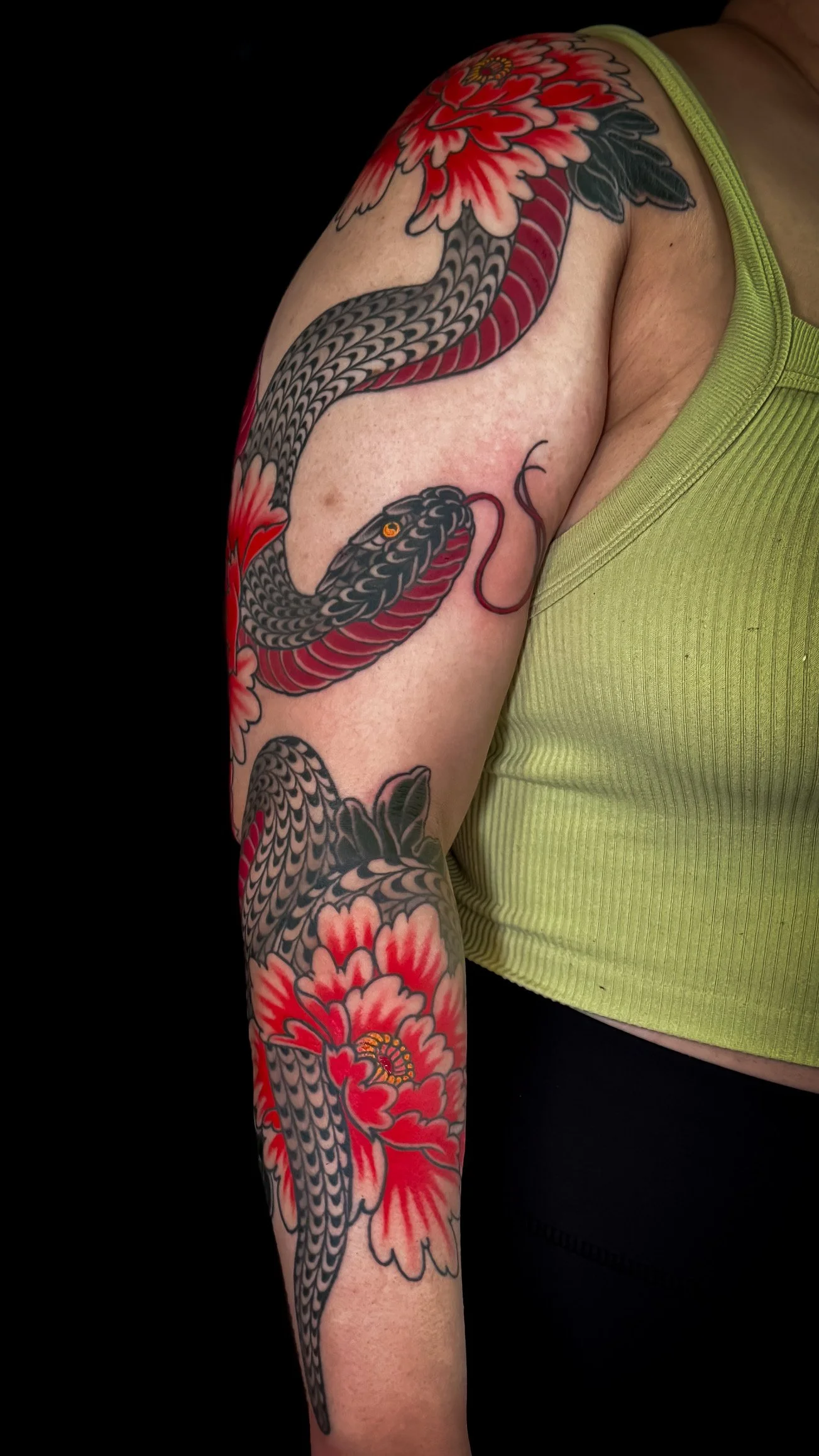 nikita williams contemporary japanese snake sleeve tattoo sydney