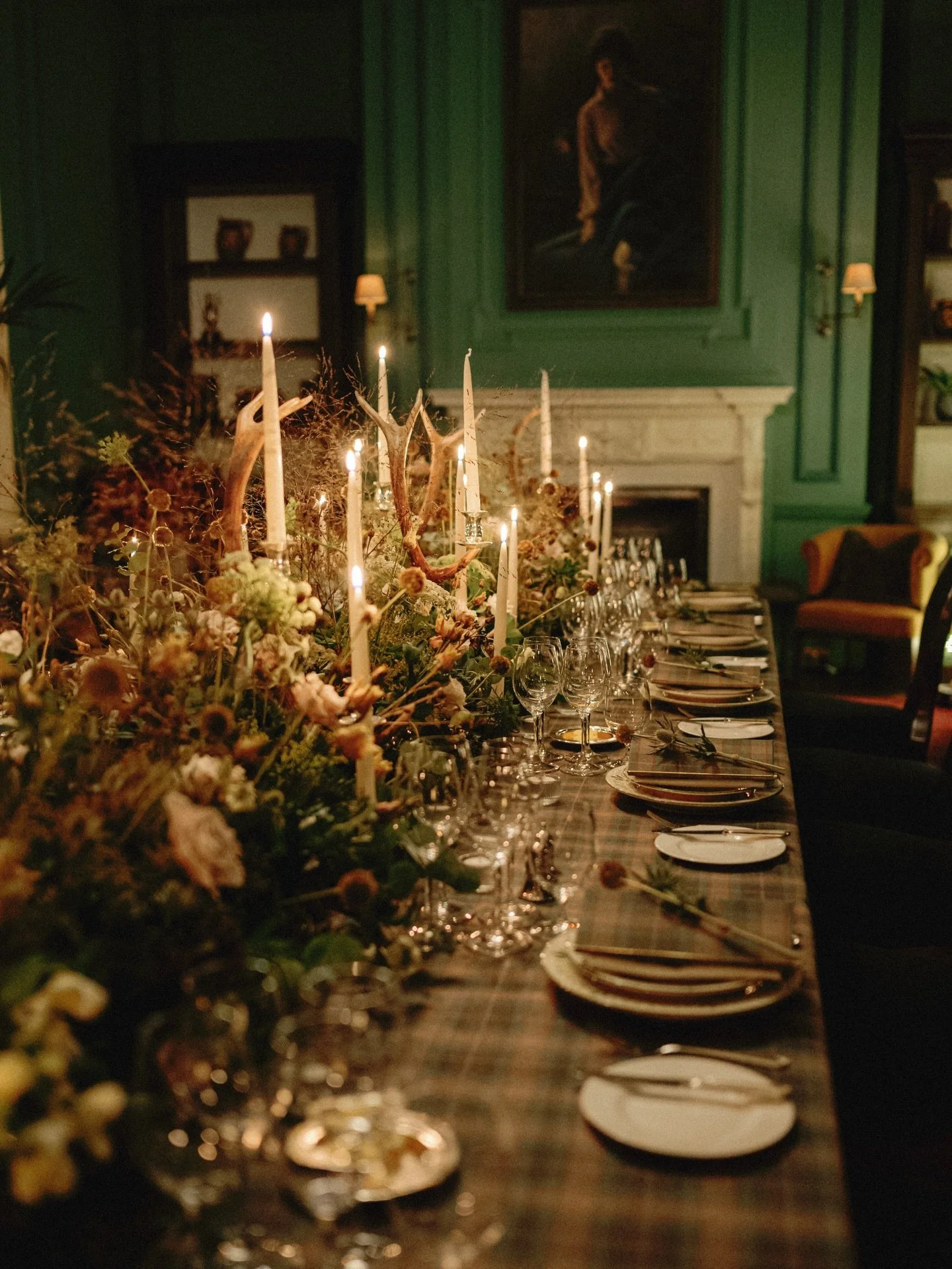 A curated event for Centurion members at Gleneagles back in November.
When in Scotland, a tartan linen is a must
- along with the most stunning local florals, antler candelabra and matching linen menus.