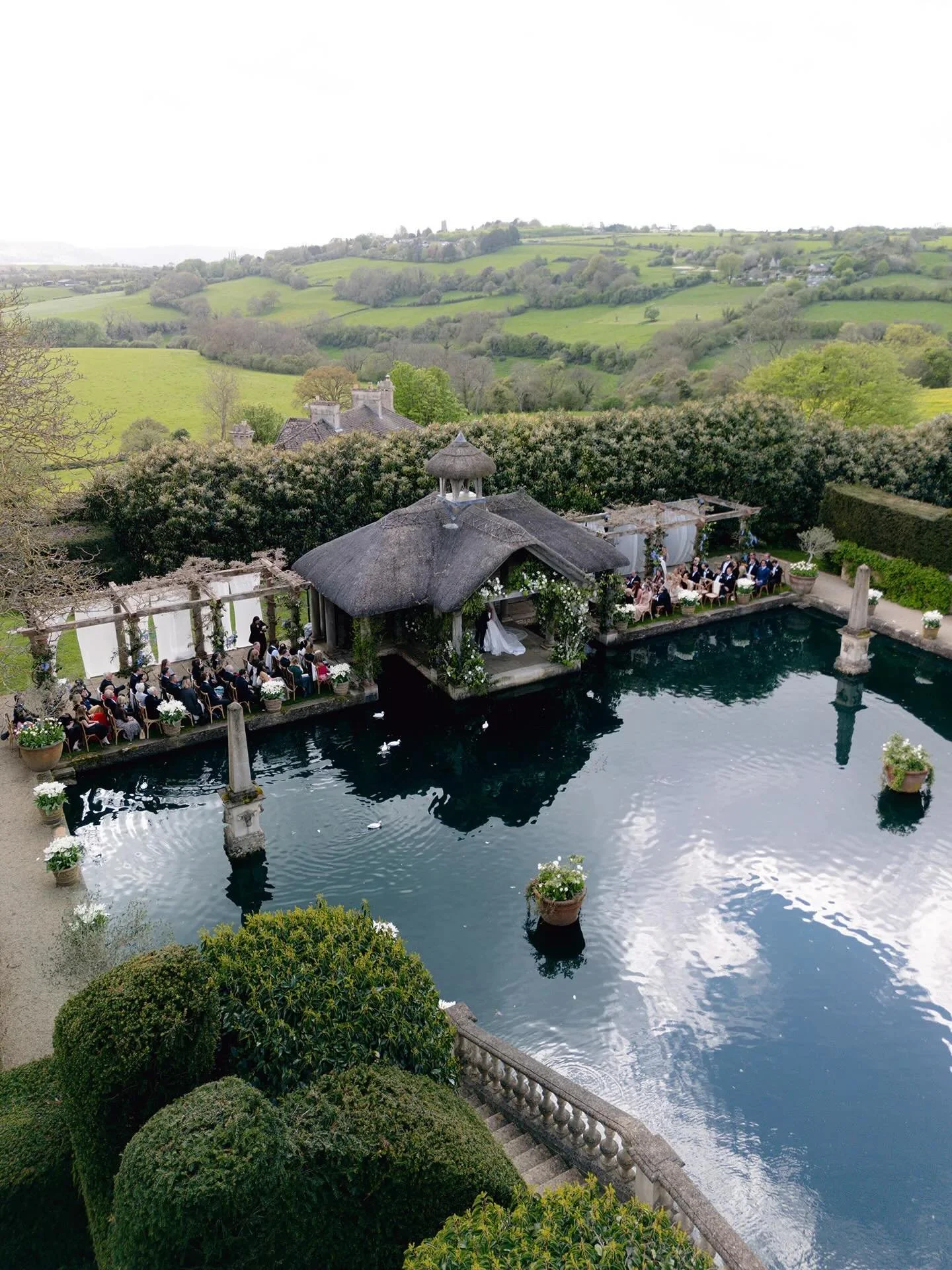 A dreamlike ceremony for @jackwhitehall &amp; @roxyhorner 🤍

Set against the lake at Euridge, this ceremony was designed to feel deeply personal and entirely reflective of the couple &mdash; with every detail considered and intentionally placed.

A 
