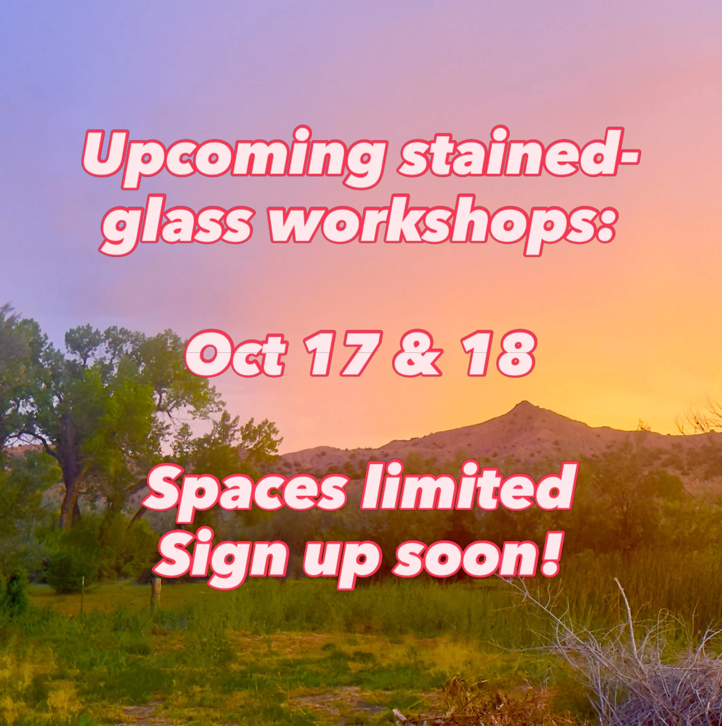A lovely way to spend your weekend: learning stained-glass with @abreininger + enjoying the company of energetic &amp; warm folks + lunching on a homemade meal made with love + taking in the environment Ojo Creative Preserve. Come and enjoy: sign up 