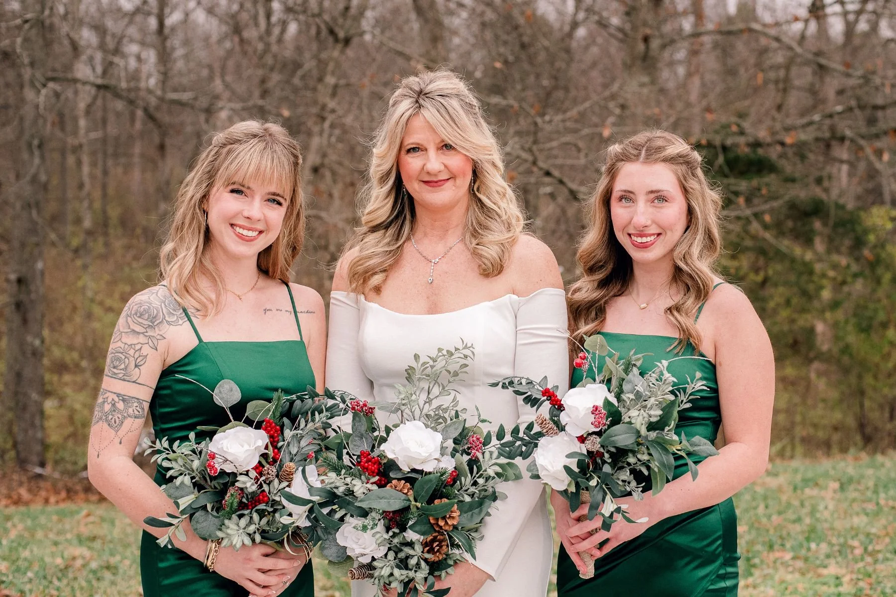 emerald green christmas wedding color palette