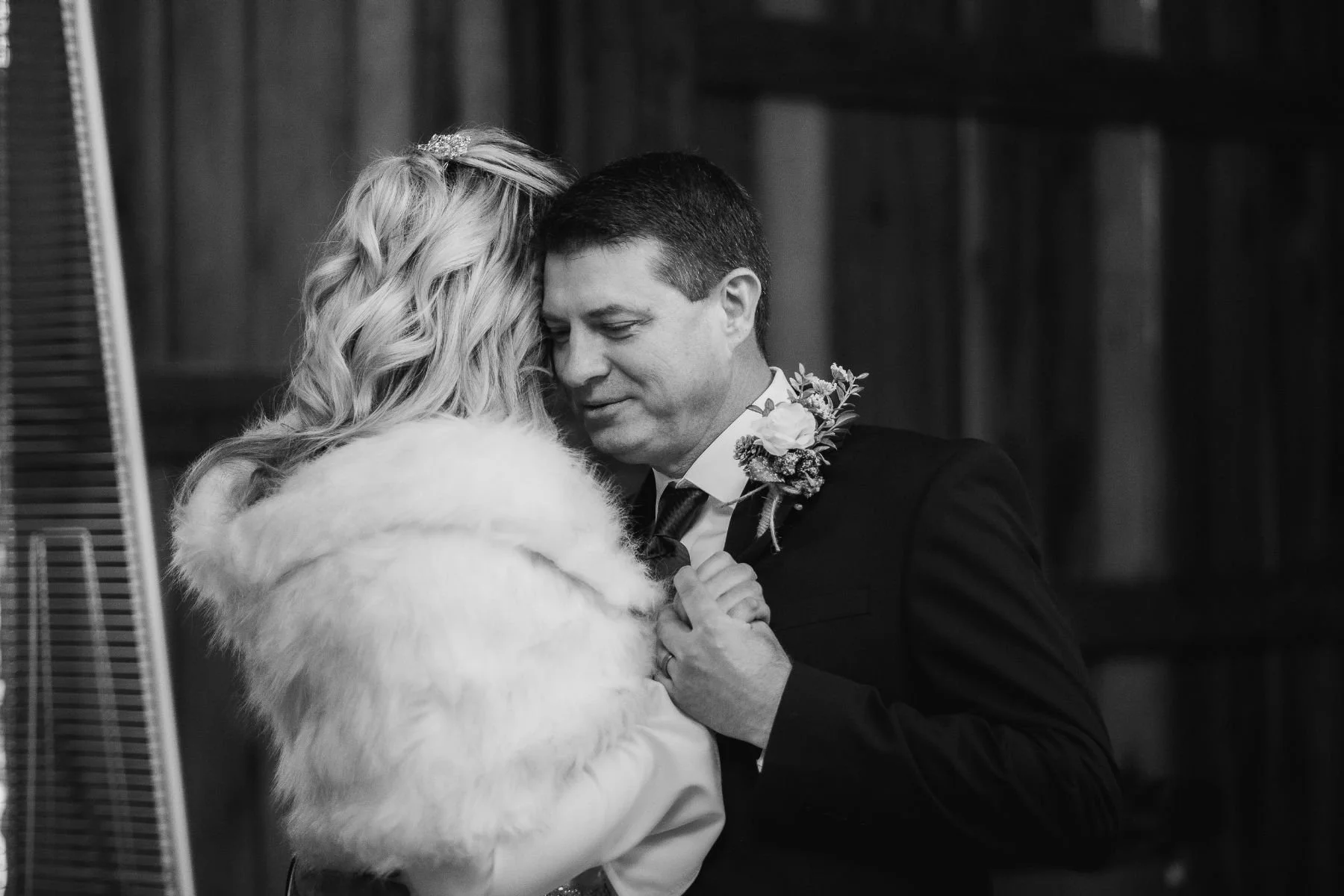 wedding reception in barn first dance rustic winter wedding