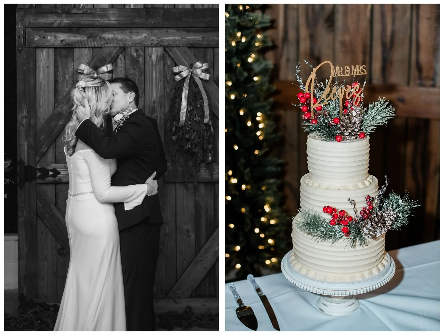 winter rustic barn wedding in kentucky