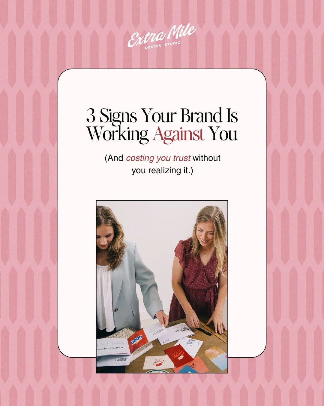 A misaligned brand usually doesn&rsquo;t fail loudly.
It shows up quietly.

Inconsistent visuals.
Confusing messaging.
The feeling that your business has outgrown its current identity.

A lot of businesses assume they need &ldquo;better graphics&rdqu