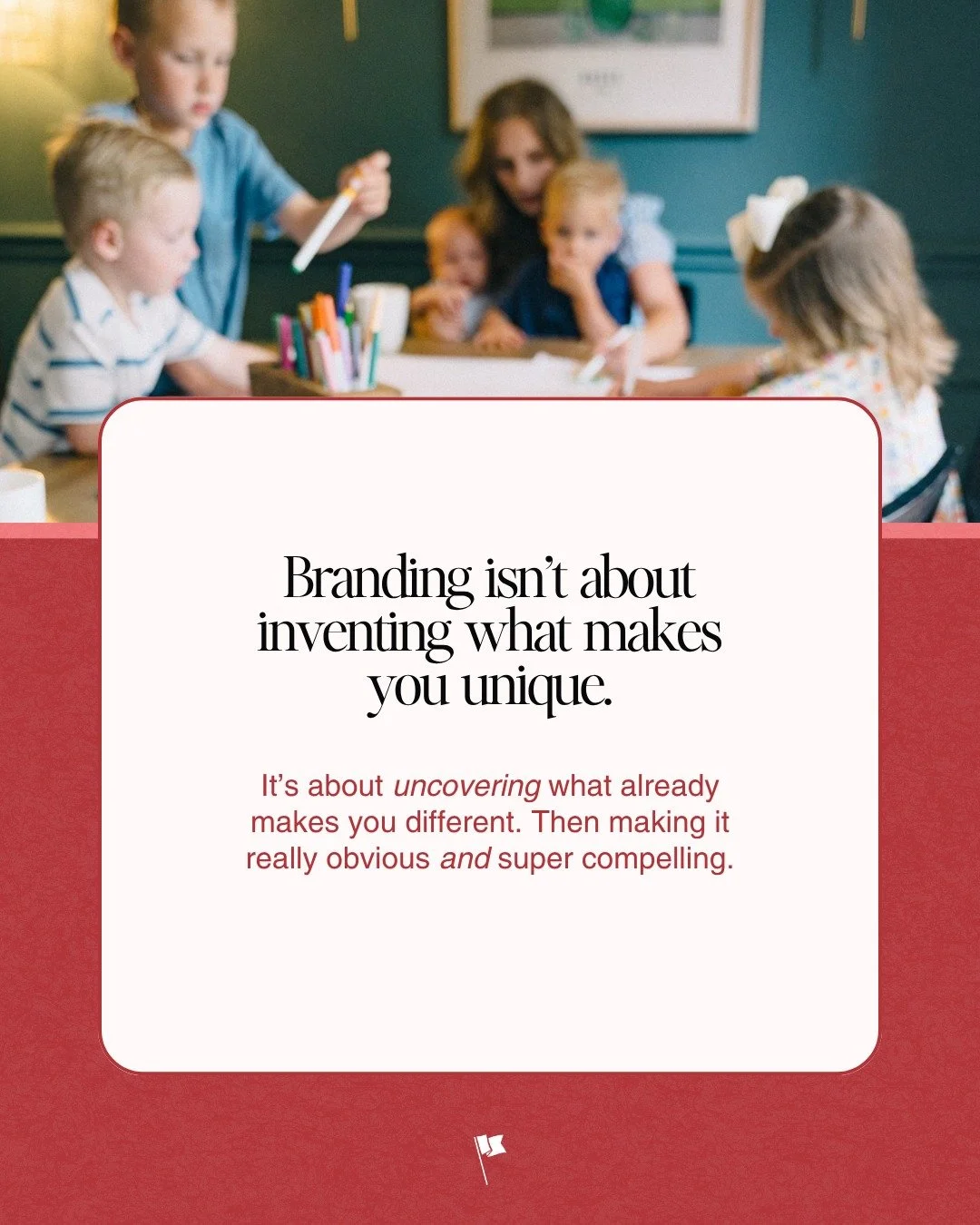 Believe it or not, *paying really close attention* will do the most for your brand. 

Instead of comparing, identify what already makes your business different&mdash;and build your brand around it.

It needs to be clear enough to be remembered, strat