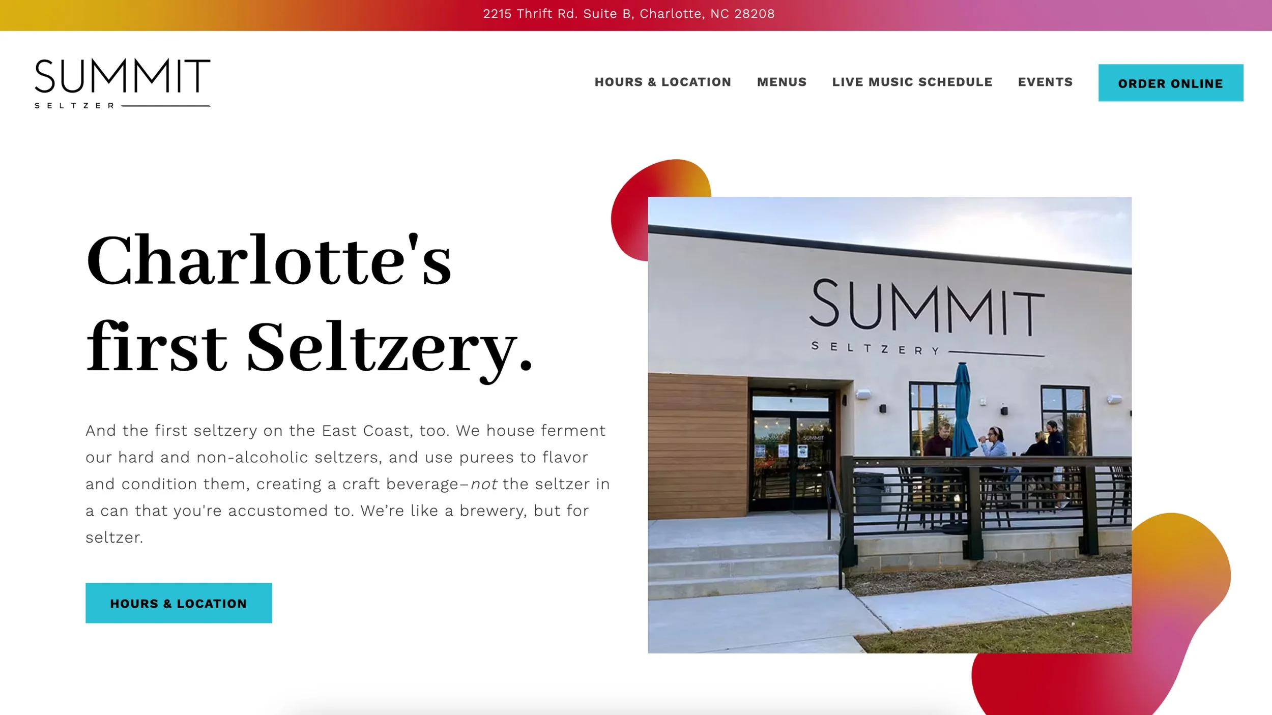 Website design for Summit Seltzery by The Rob Tony