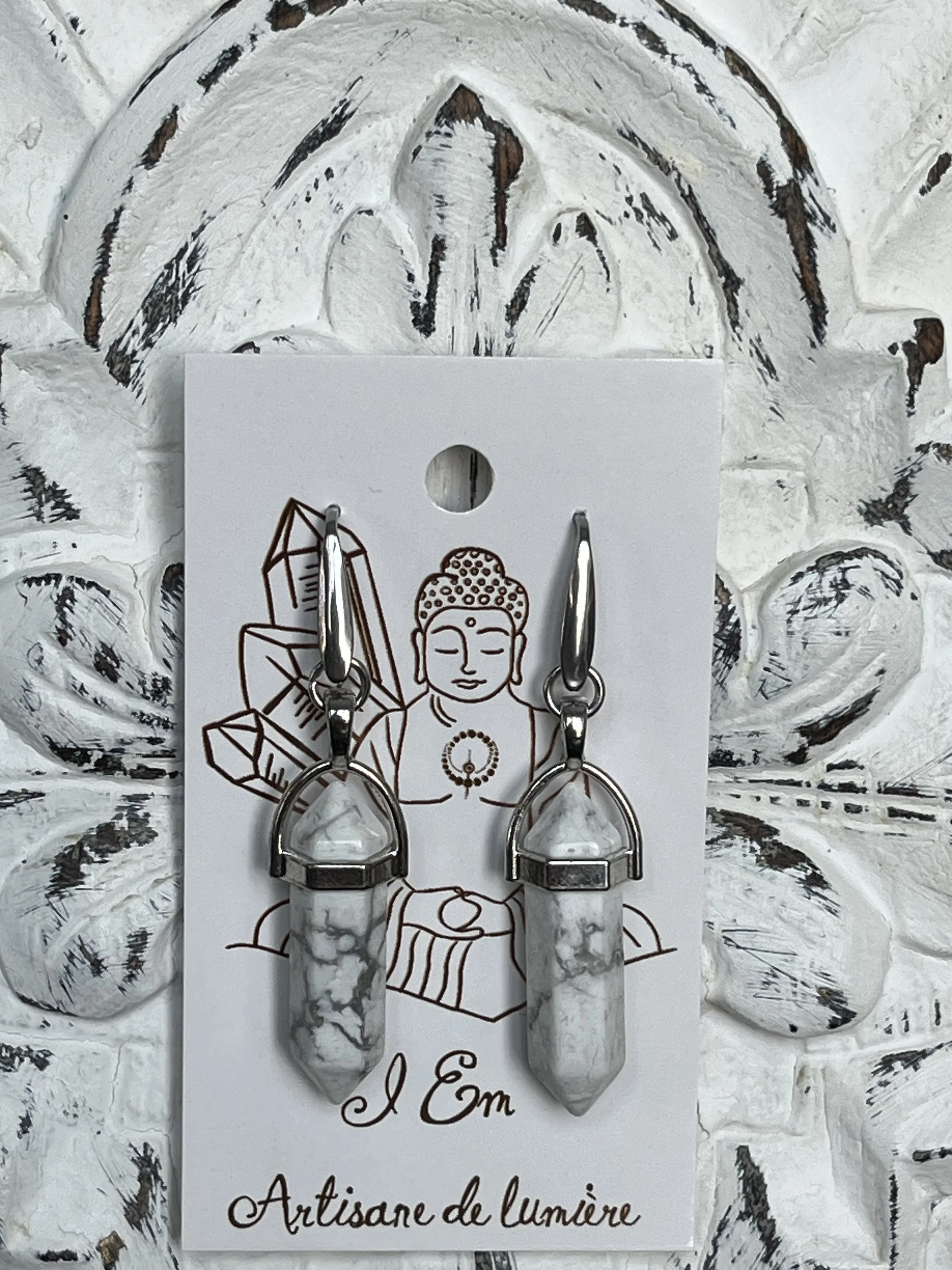 Boucles d'oreilles - Les Fioles - Howlite