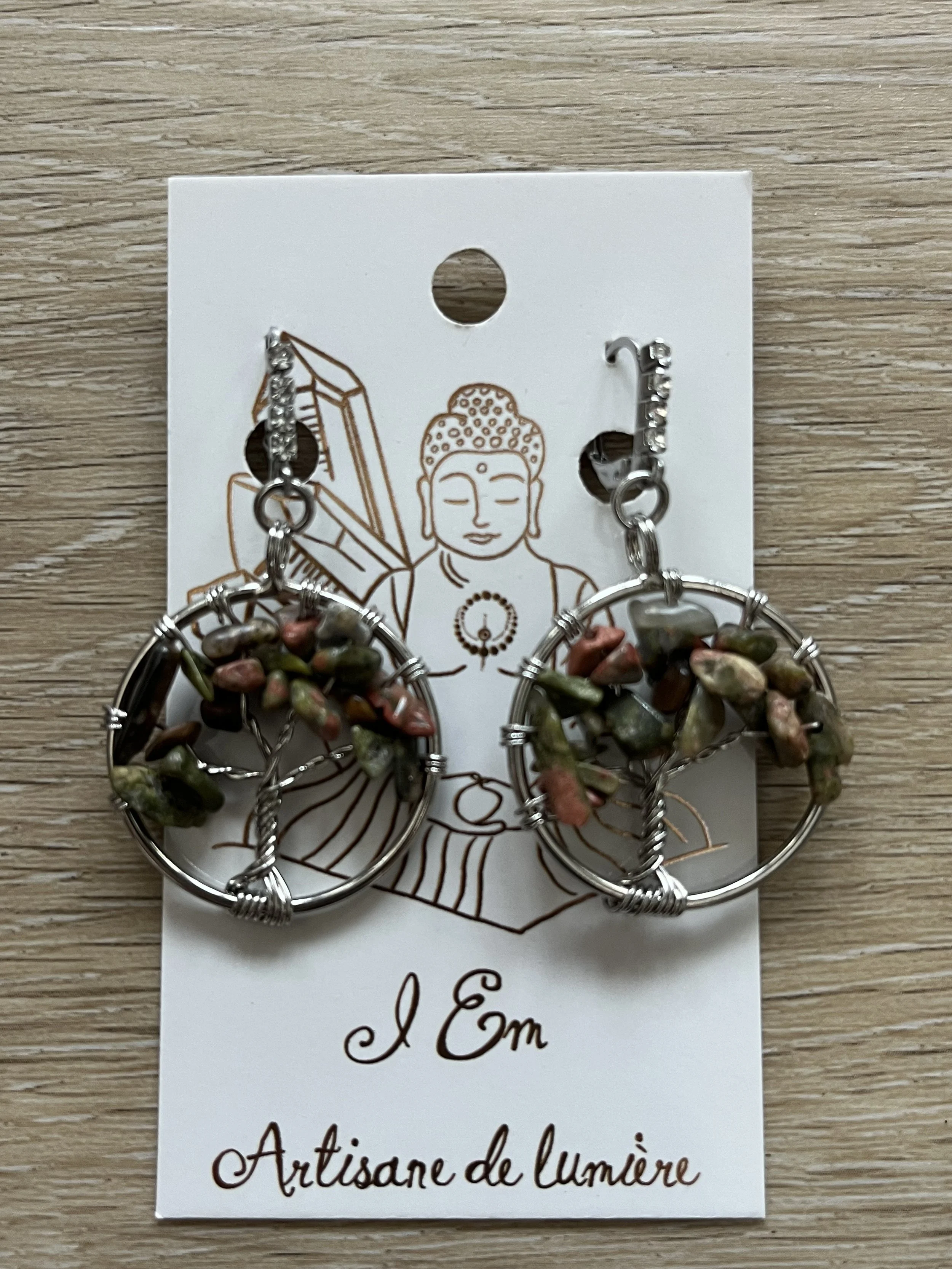 Boucles d'oreilles - Arbre de vie - Unakite