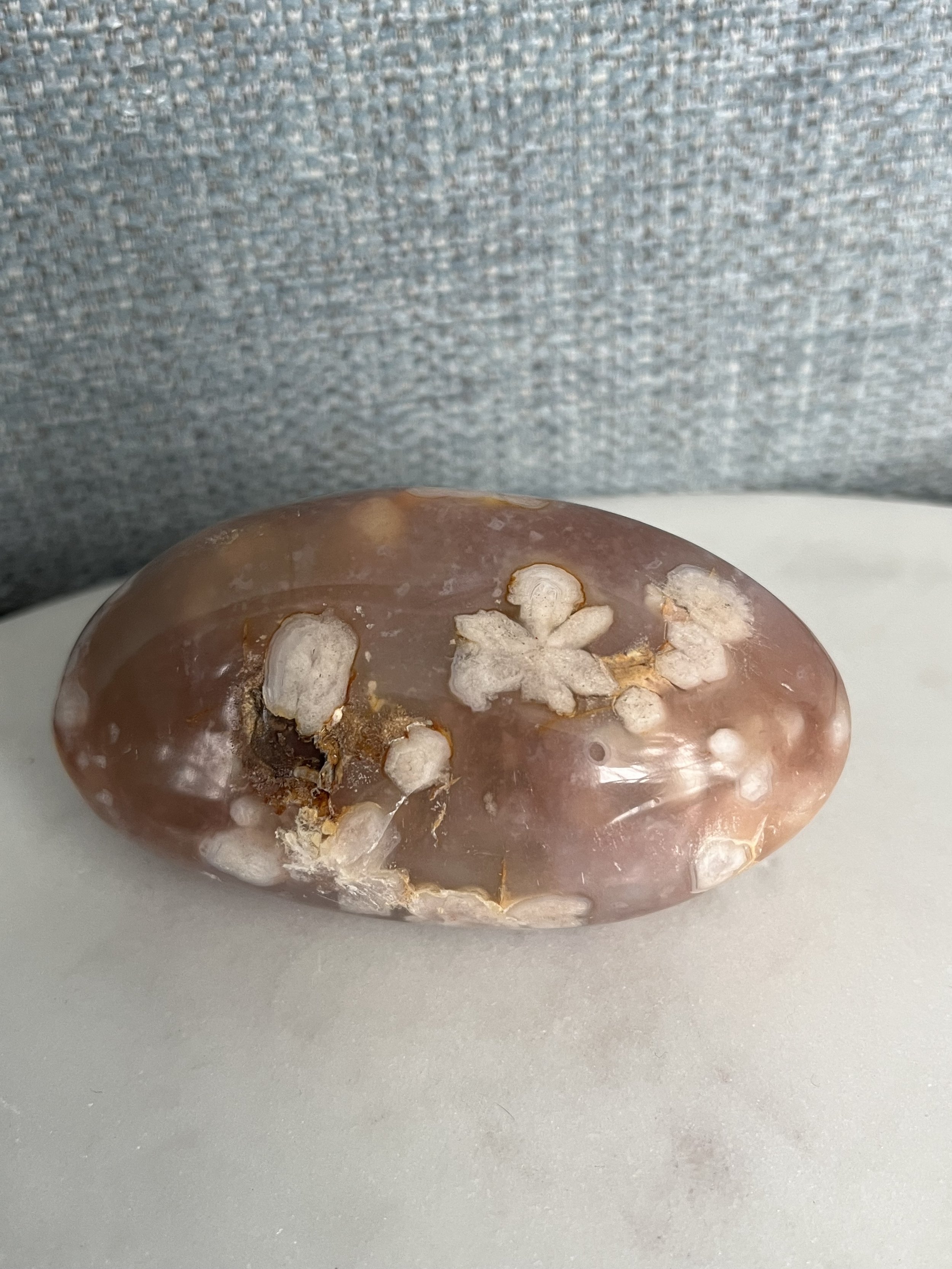 Grosse pierre de paume - Agate fleur