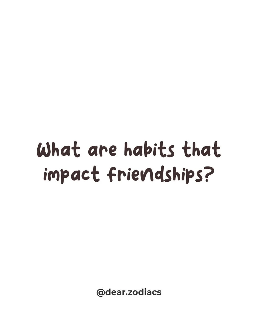 What are the habits that impact friendships?

#zodiac #astrology #zodiacsigns #horoscopes #zodiacmemes #zodiacfun #explorezodiac #zodiaclife #cosmicsigns #zodiacmemes #zodiachumor #zodiachotline #zodiacstarline

#aries #aquarius #leo #scorpio #sagitt