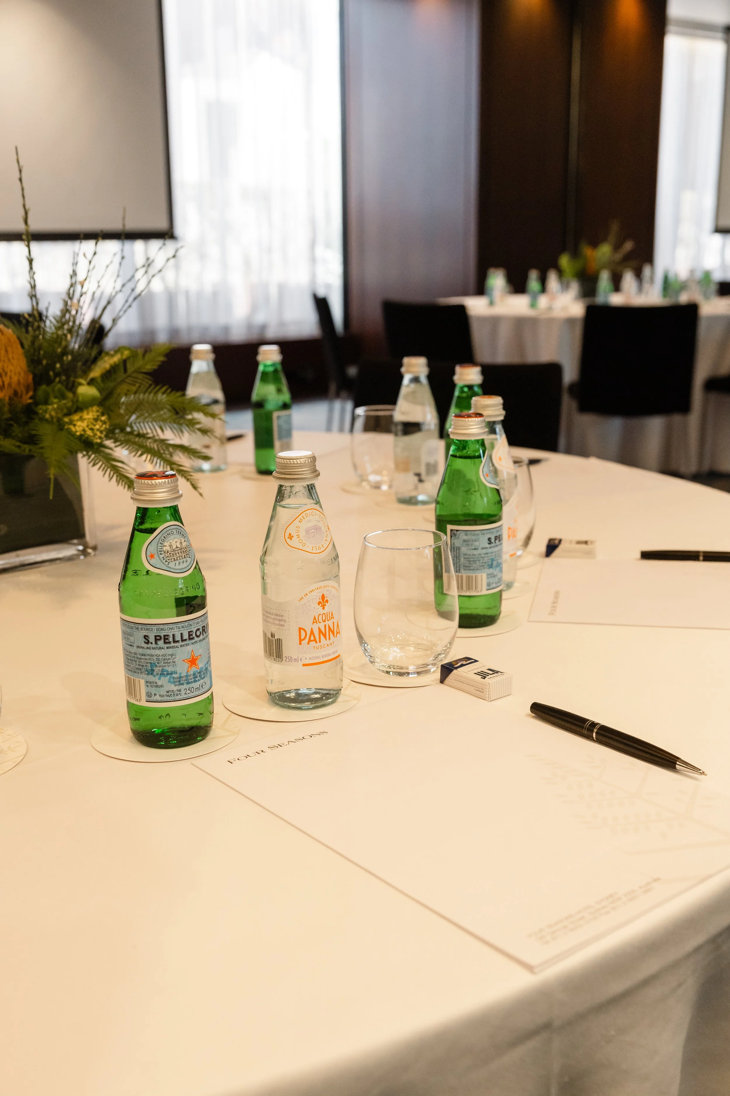 A table setting in the combined Studio at Four Seasons Hotel Sydney