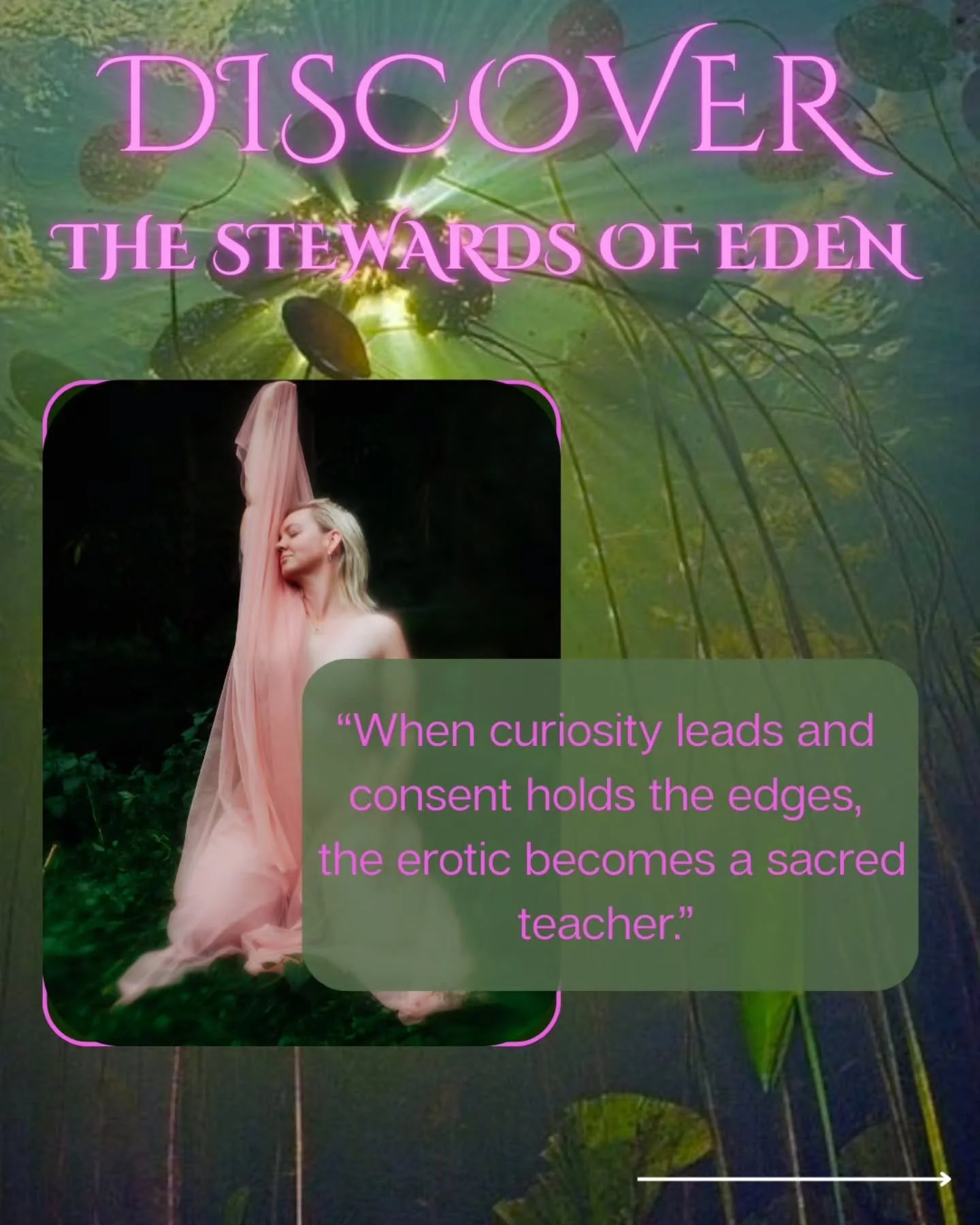 You may just fall in love with her&hellip;
Meet Nikkiema &mdash; co-creator of Eden, guide of desire, and curator of juicy, heart-opening experiences. Join us inside the garden. 🍎✨
.
.
.
.
.
.
.
#StepIntoEden #PleasureAwakening #SolsticeRites #Sacre