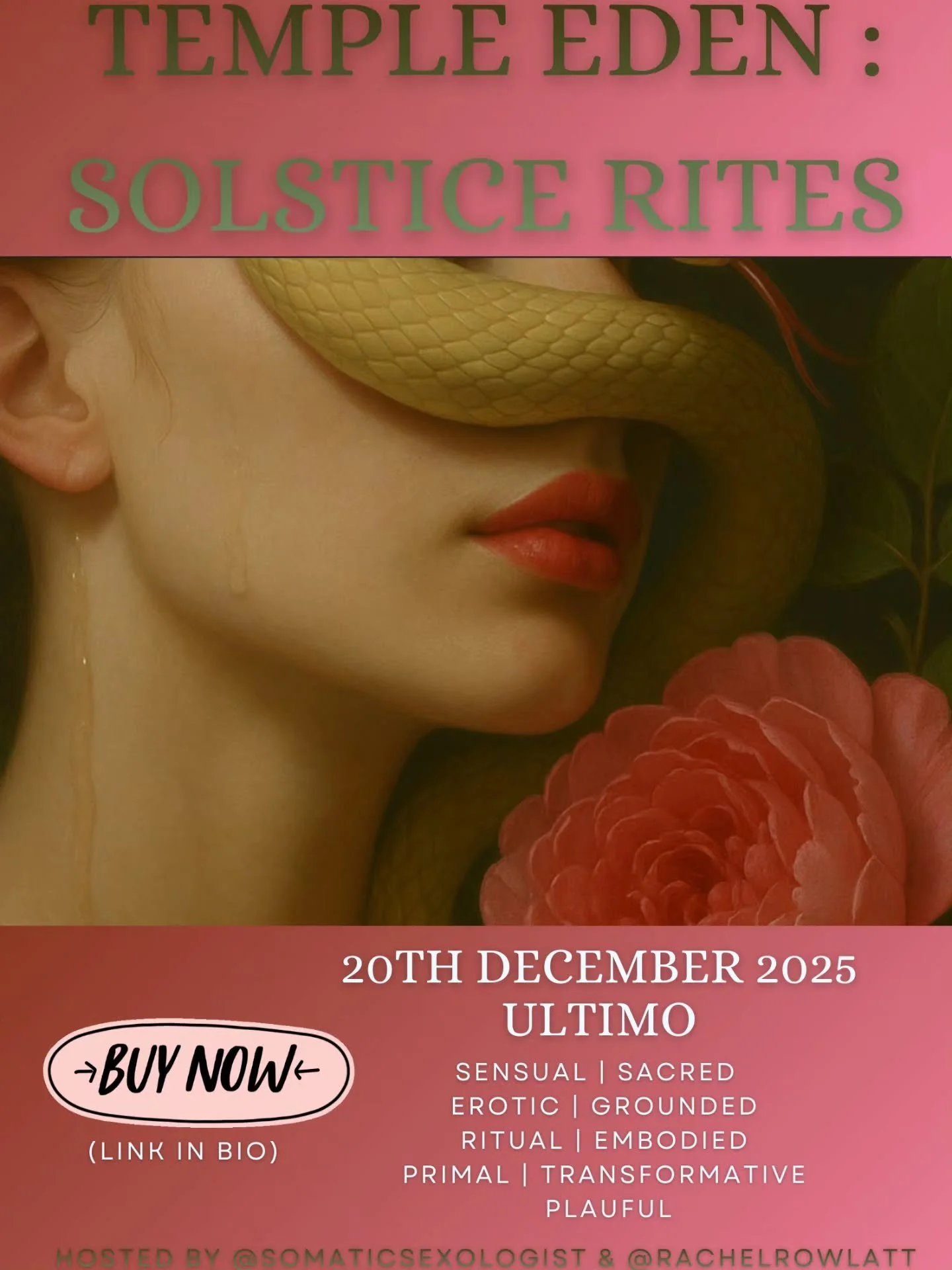 Women, we&rsquo;re calling you.

☀️

Temple Eden Solstice Rites is around the corner in Sydney, and we&rsquo;ve dropped the ticket price for women because we&rsquo;re really wanting to welcome more of you into the space.

If you&rsquo;ve been craving