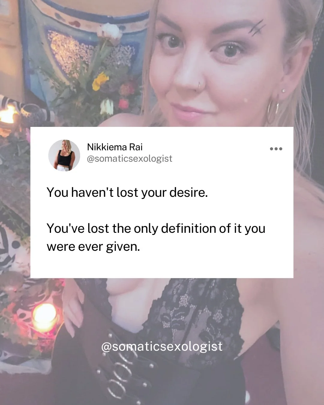 Desire gets collapsed into one thing so early, and so completely, that most people never question it. Turned on, wanting sex, wanting a specific person in a specific way is the whole map, and when that particular feeling goes, the conclusion is obvio