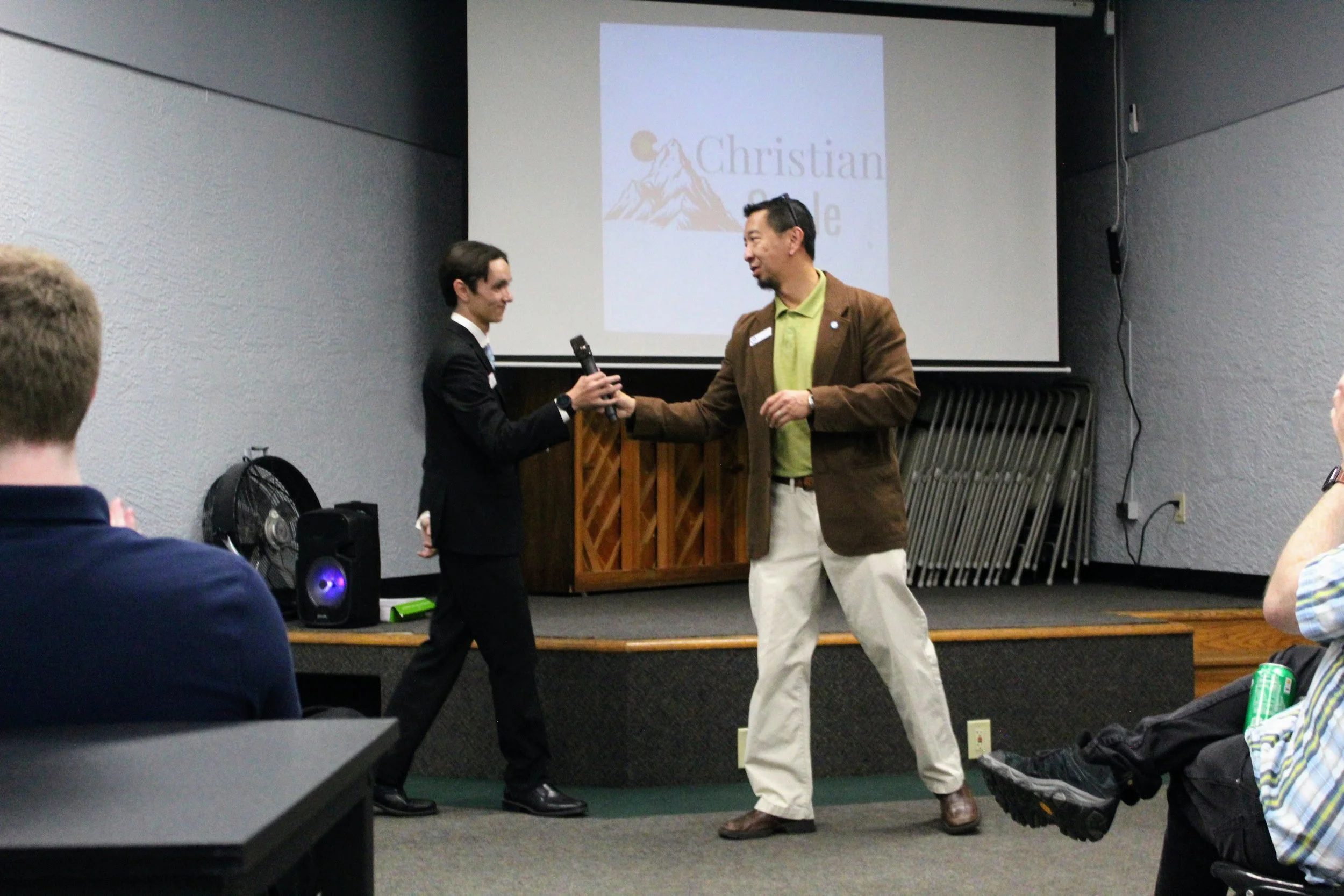 Christian Seale, candidate for El Paso County Commissioner District 5 and howard chou at launch party