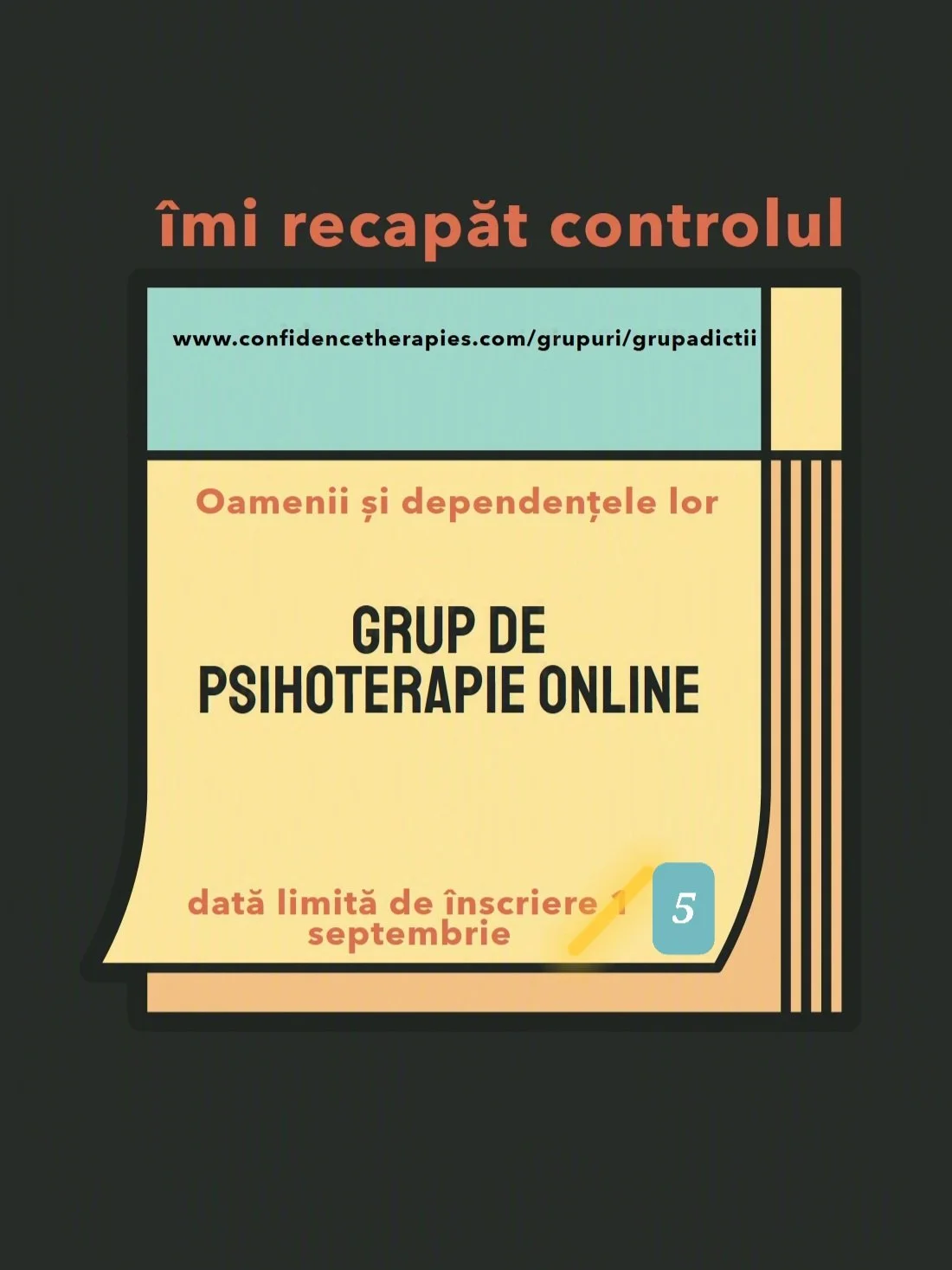 Grup de susținere și psihoterapie - Îmi recapăt controlul! Oamenii și adicțiile lor