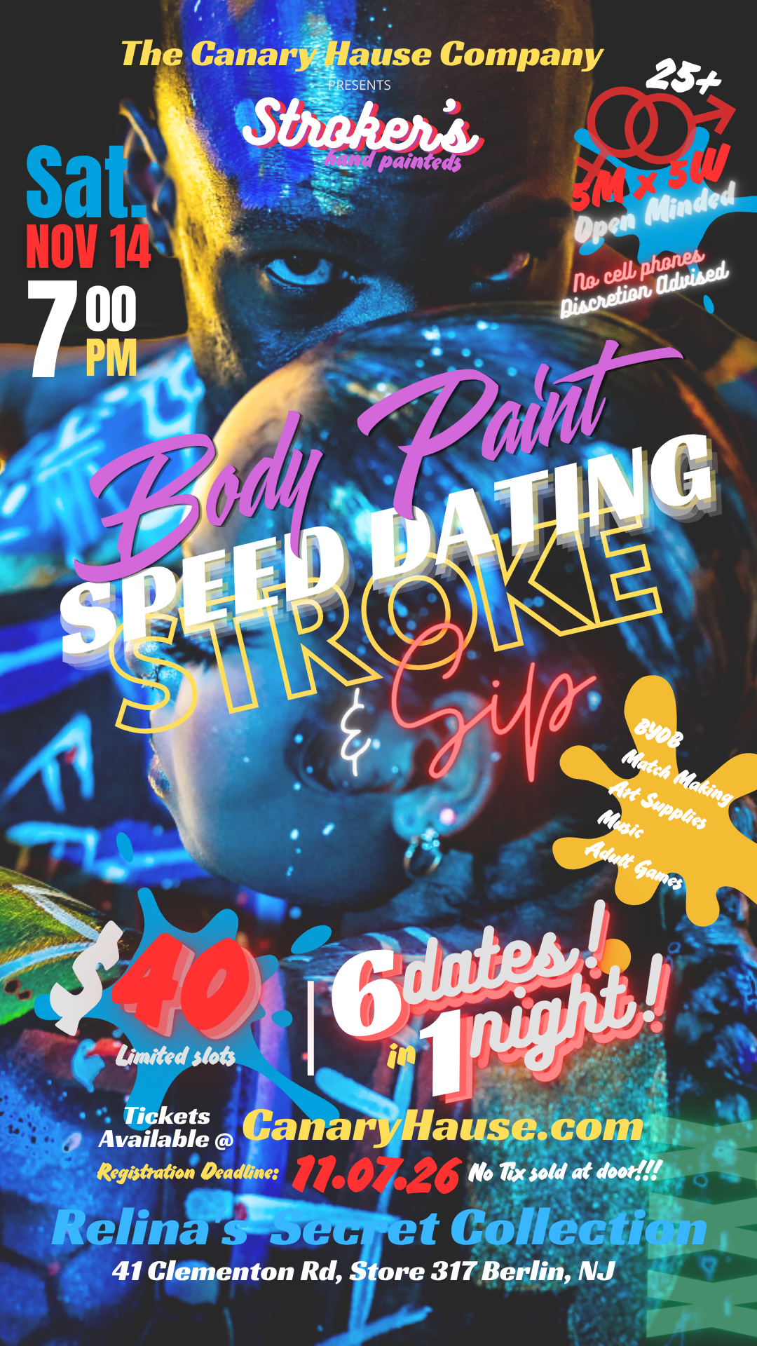 Body Paint Speed Dating Stroke & Sip Ticket