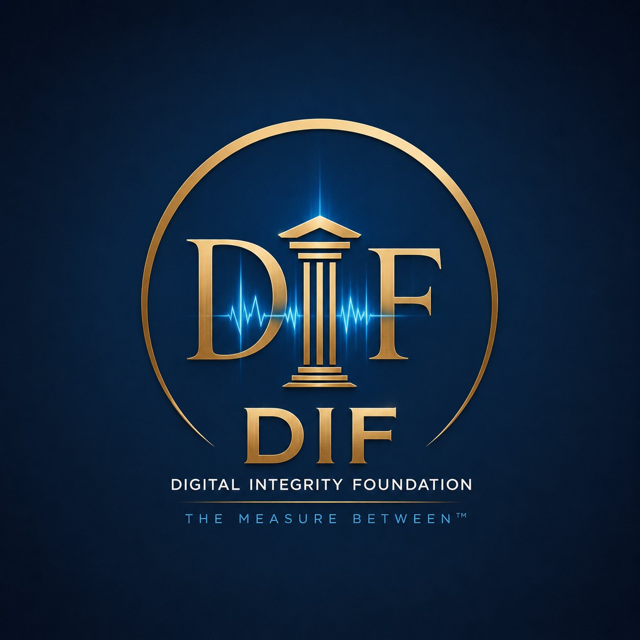 Digital Integrity Foundation gold emblem on navy background