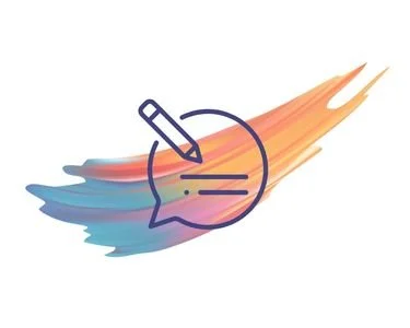 Create swish with a speech bubble with a pencil hovering over it