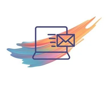 Create swish with email graphic and computer