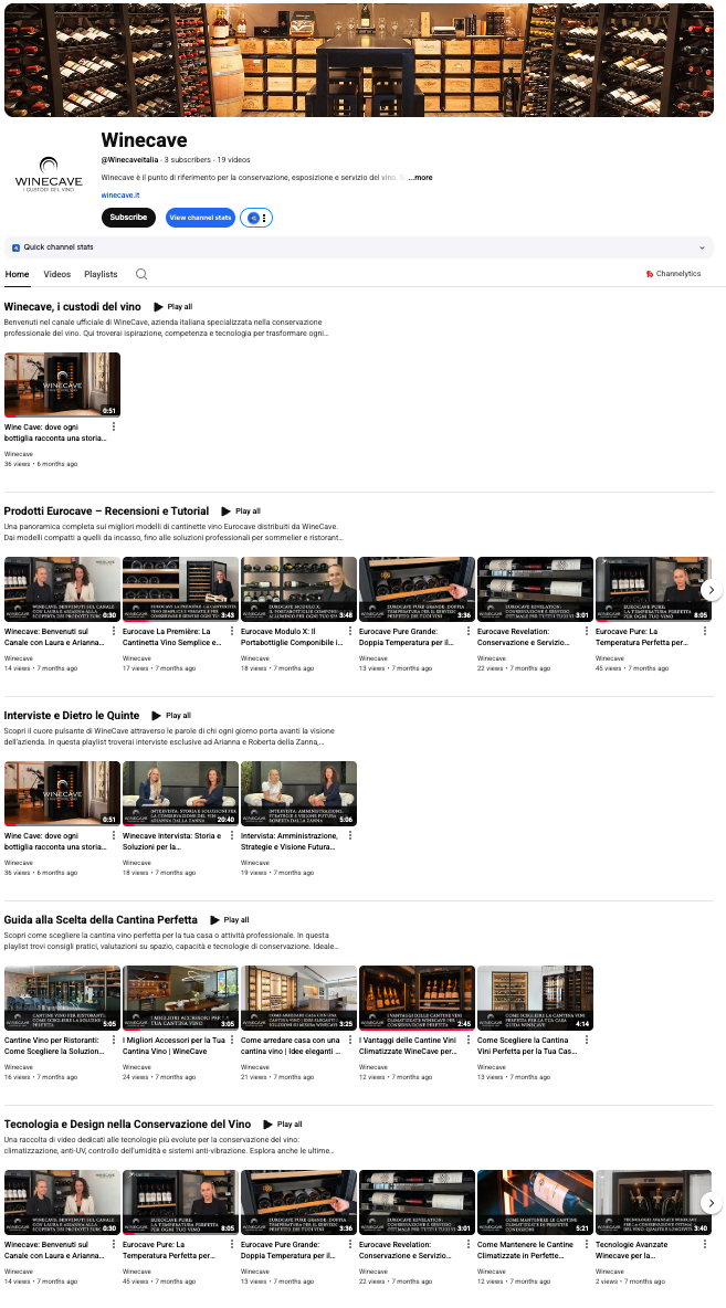 Scopri il nuovo canale YouTube ufficiale di WineCave