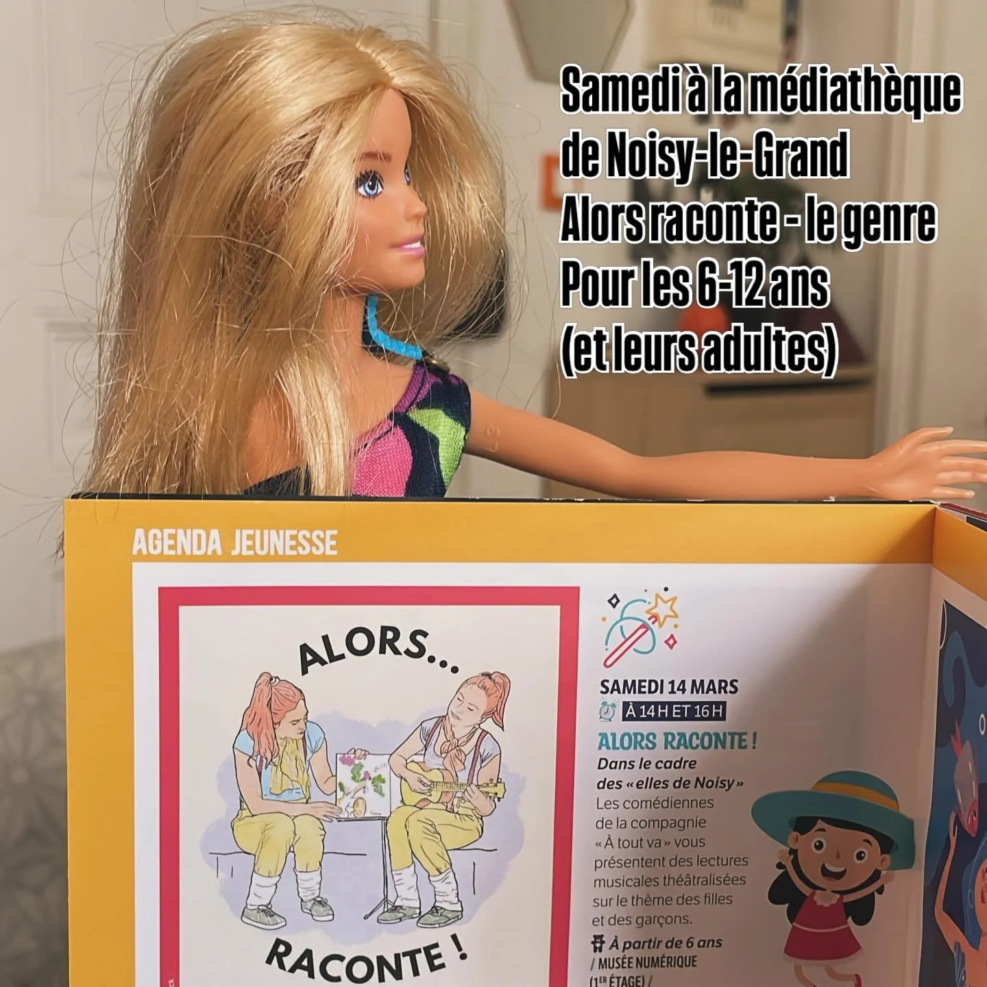 Samedi 14 mars &agrave; 14h puis 16h, Alors raconte - le genre, &agrave; la m&eacute;diath&egrave;que Georges-Wolinski, avec Marinette, Meli et Melo.