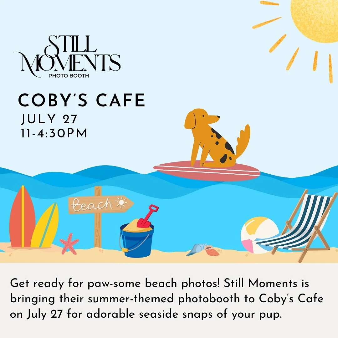 Get ready for some paw-some memories! 🐾 We&rsquo;re bringing our Beach Pawtraits Photobooth to Coby&rsquo;s Cafe on July 27!

Bring your furry best friend for a fun session and capture their unique personality against a beautiful backdrop. We can&rs